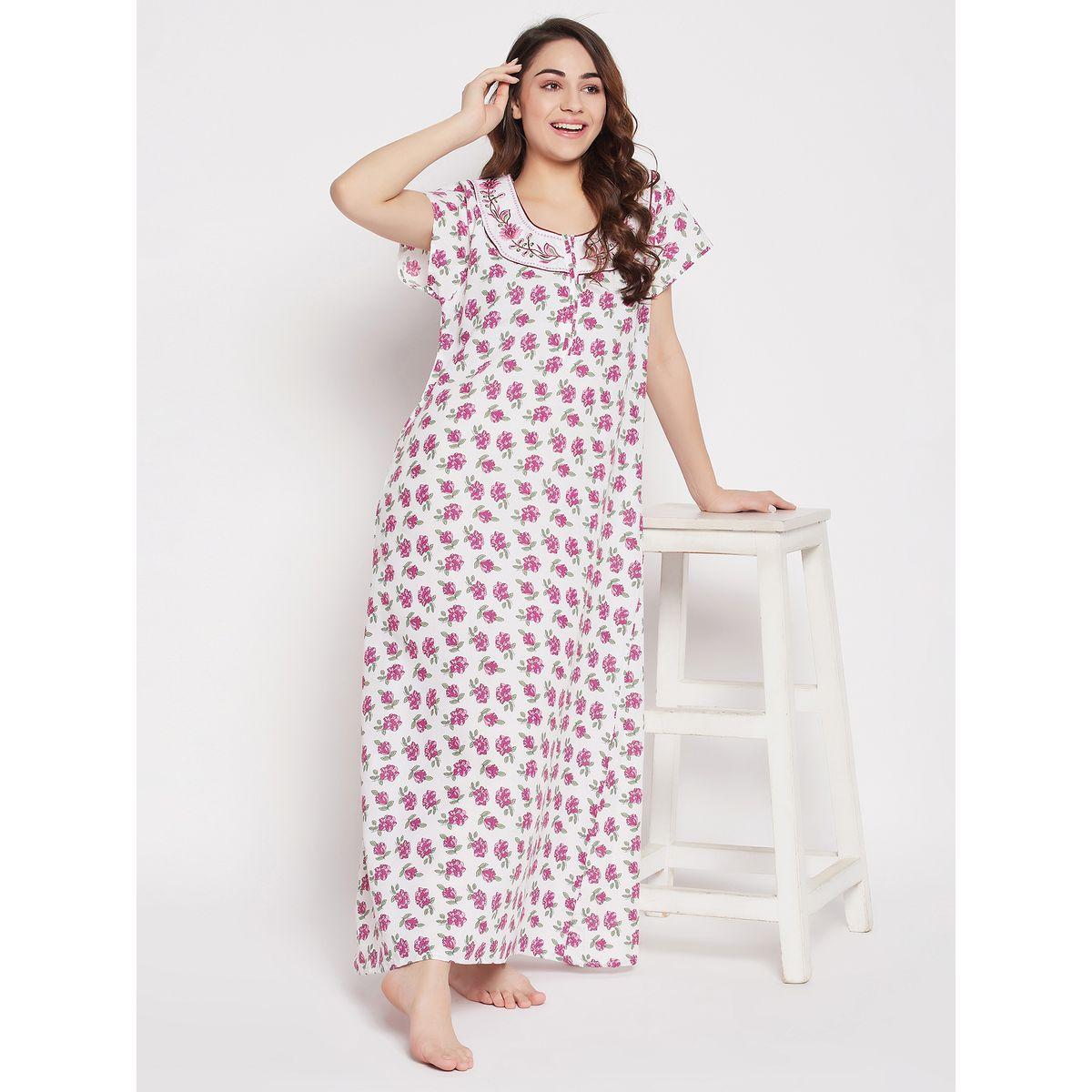 Clovia X Styli  Floral Print Nightdress-women-clothing-nightwear-nighties-image-1