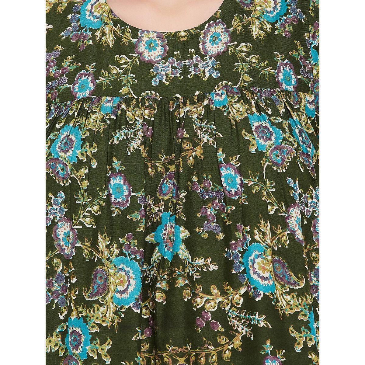 Clovia X Styli  Floral Print Round Neck Nightdress-women-clothing-nightwear-nighties-image-7