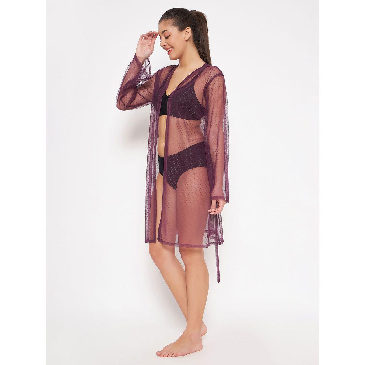 روب مزين بخيوط دوبي مع رباط كلوفيا × ستايلي-women-clothing-nightwear-robes-image-4