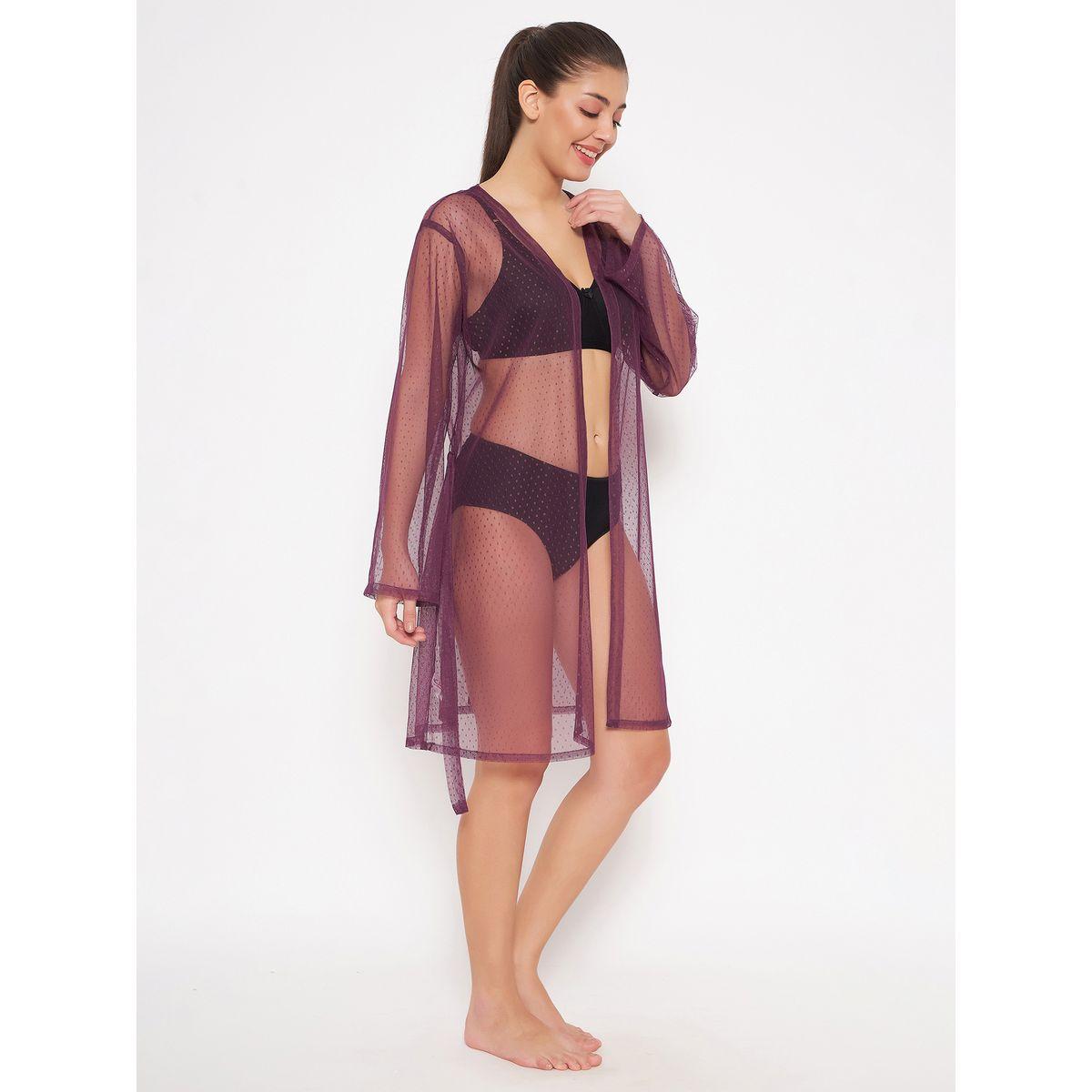 روب مزين بخيوط دوبي مع رباط كلوفيا × ستايلي-women-clothing-nightwear-robes-image-5