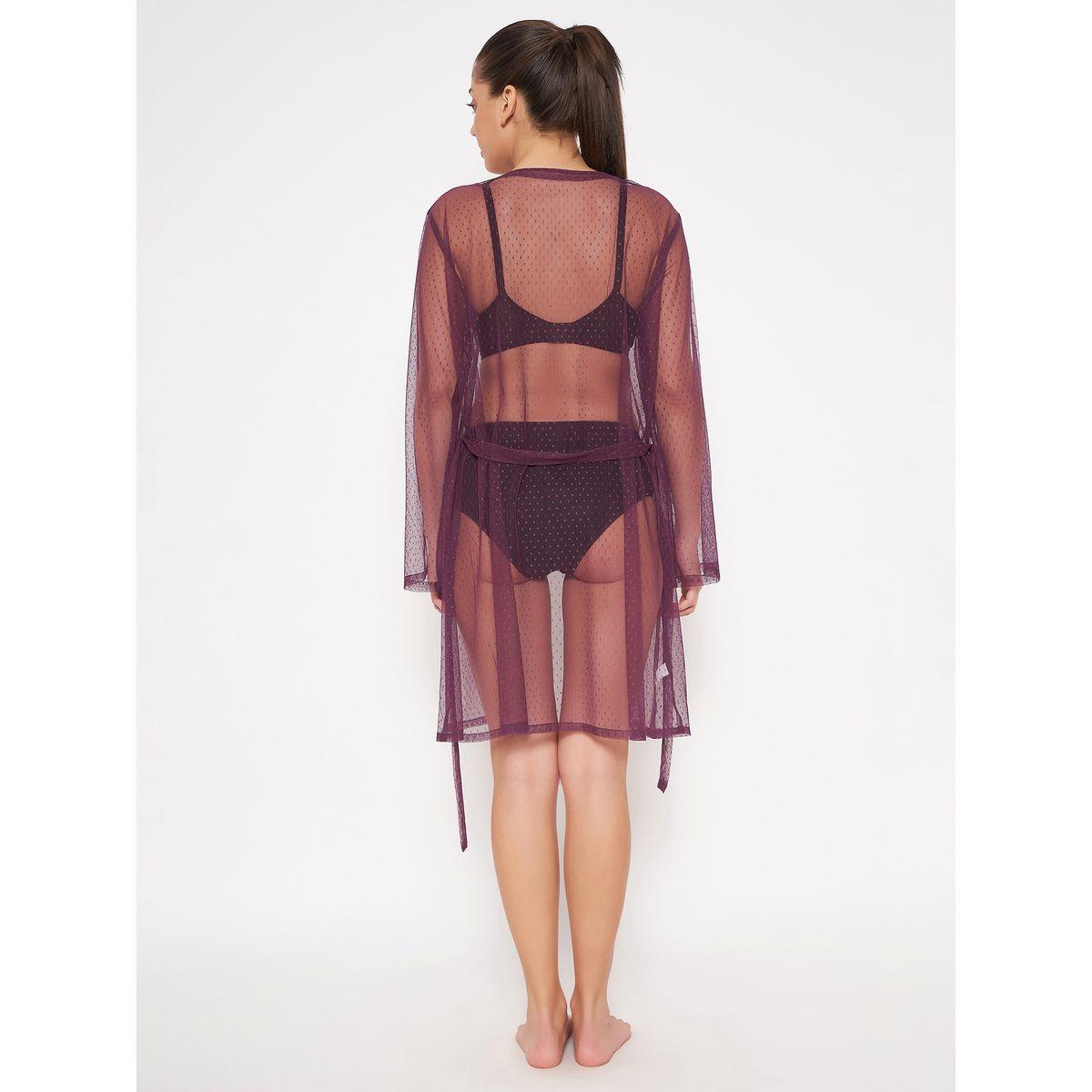 روب مزين بخيوط دوبي مع رباط كلوفيا × ستايلي-women-clothing-nightwear-robes-image-6
