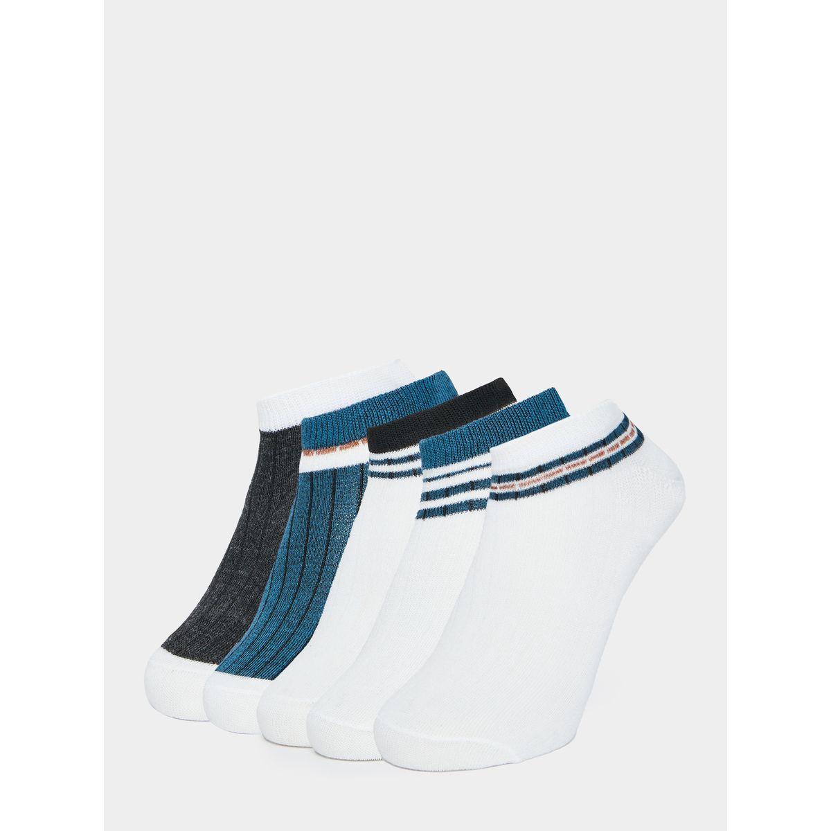 Styli Pack of 5 - Striped Cuff Ankle Socks-men-socks-image-1
