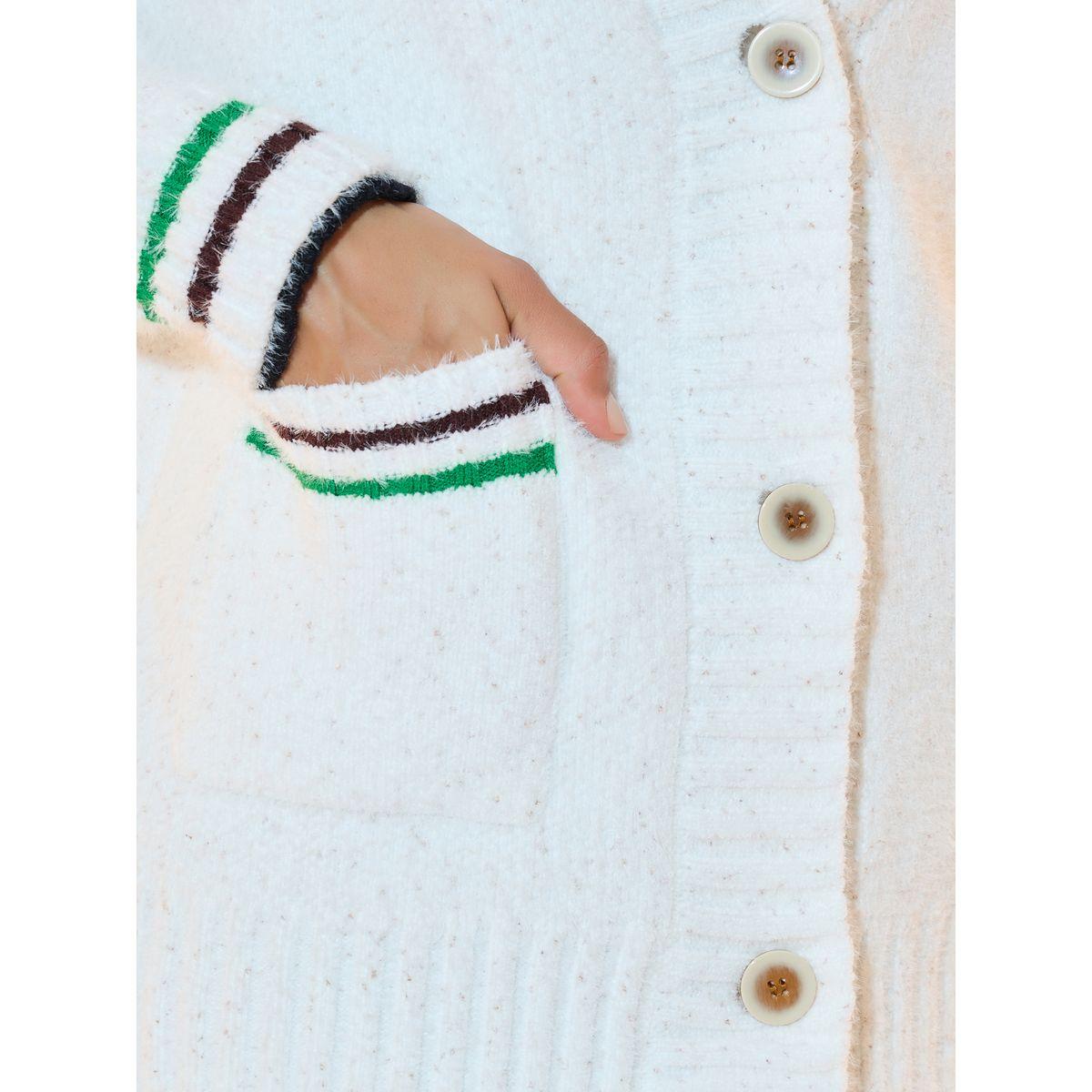 Styli Textured Knit Pocket Front Cardigan-women-winterwear-cardigansandjumpers-cardigans-image-4
