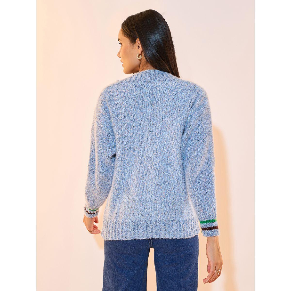 Styli Textured Knit Pocket Front Cardigan-women-winterwear-cardigansandjumpers-cardigans-image-5