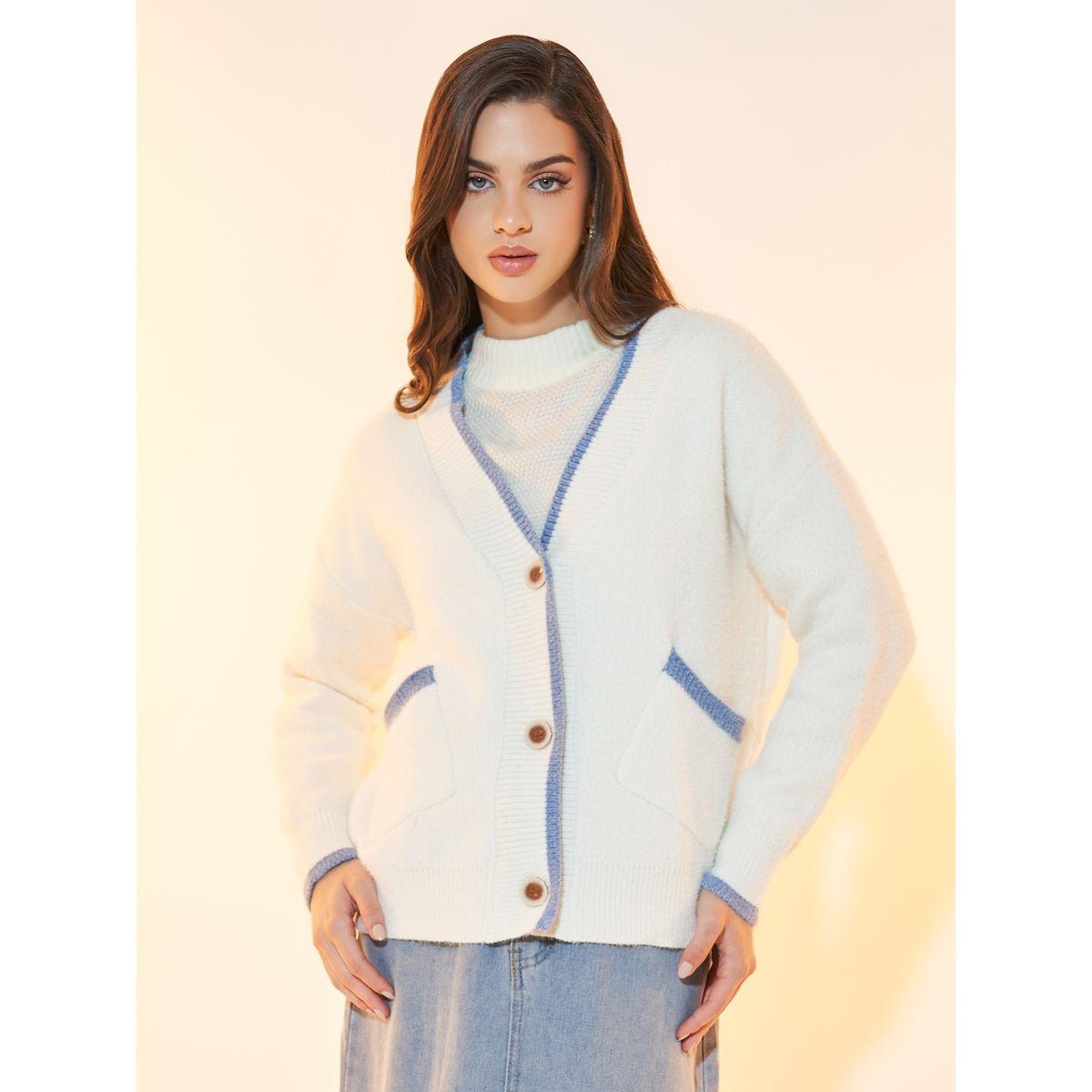 كارديجان بجيب أمامي وتفاصيل مُتباينة-women-winterwear-cardigansandjumpers-cardigans-image-4