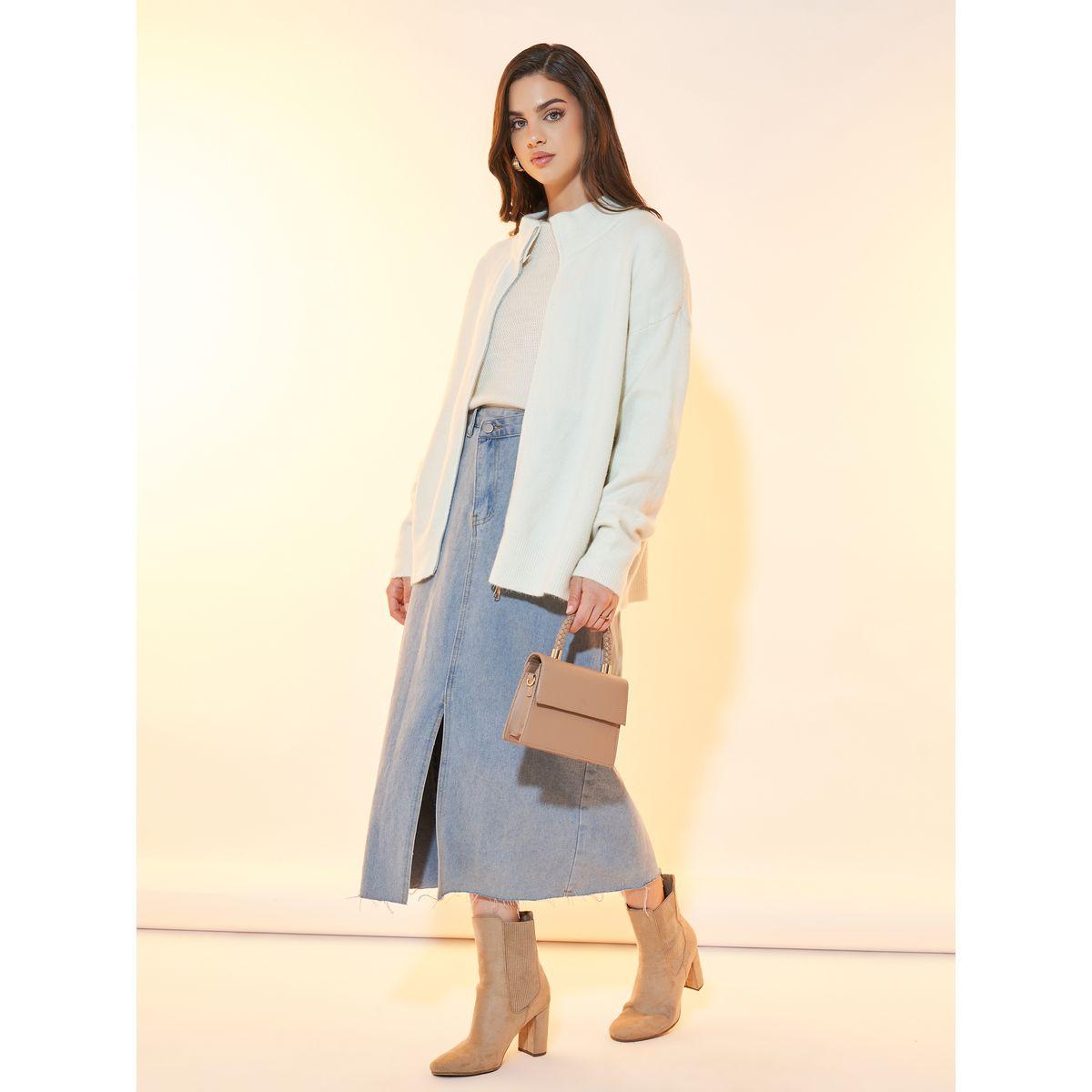Styli Knitted Front Zip Longline Cardigan-women-winterwear-cardigansandjumpers-cardigans-image-2