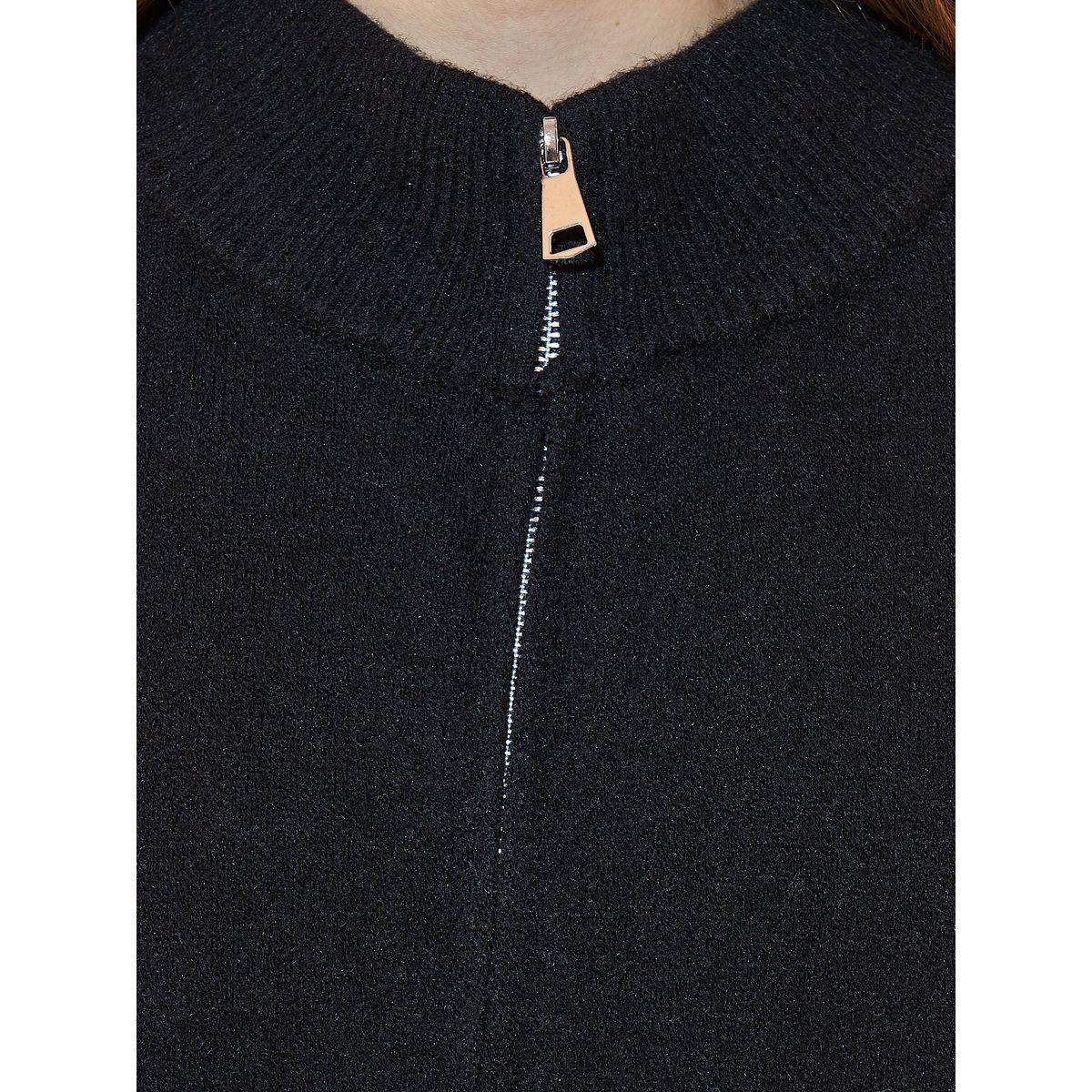 Styli Knitted Front Zip Longline Cardigan-women-winterwear-cardigansandjumpers-cardigans-image-3