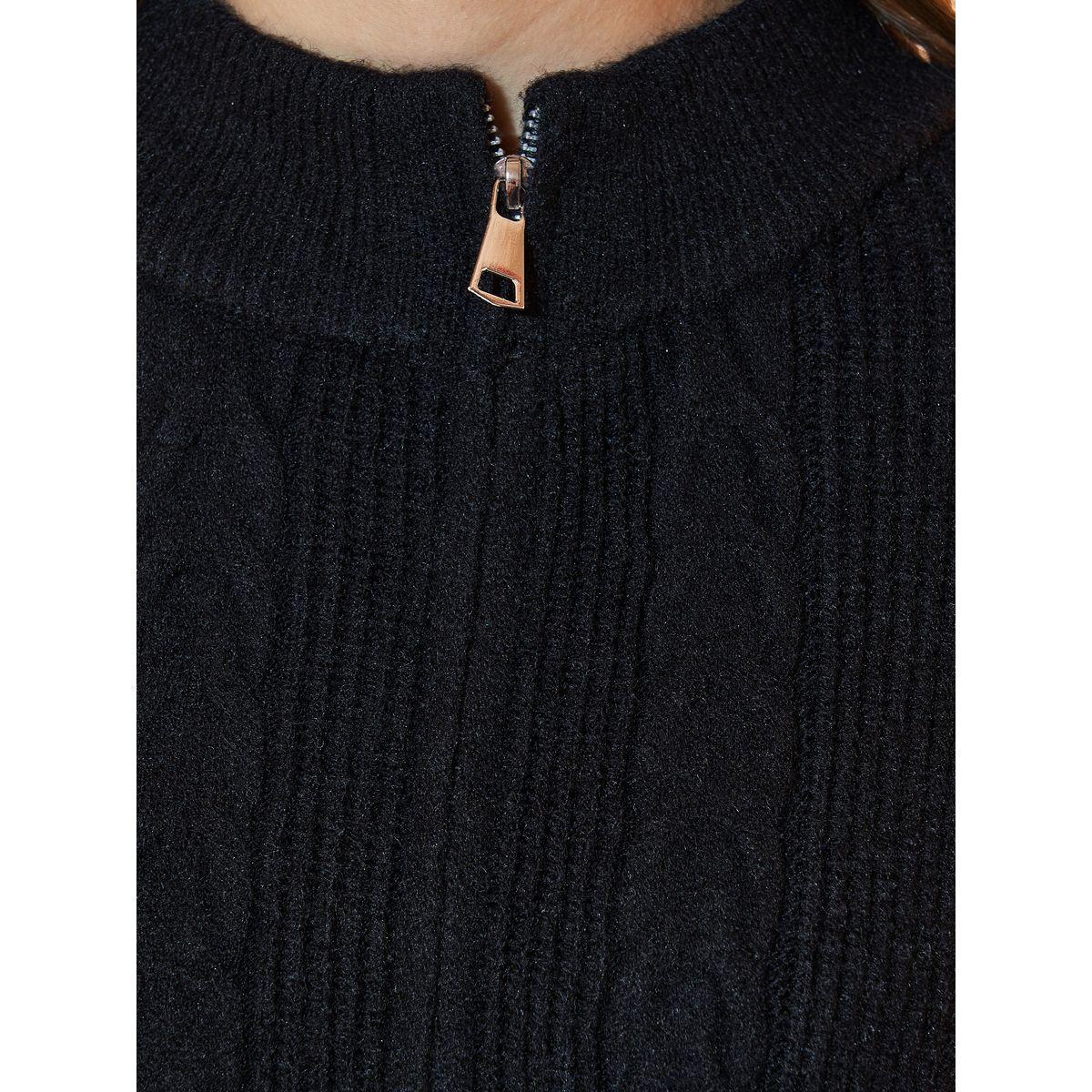 Styli Textured Cable Knit Zip Up Sweater-women-clothing-cardigansandjumpers-jumpers-image-3