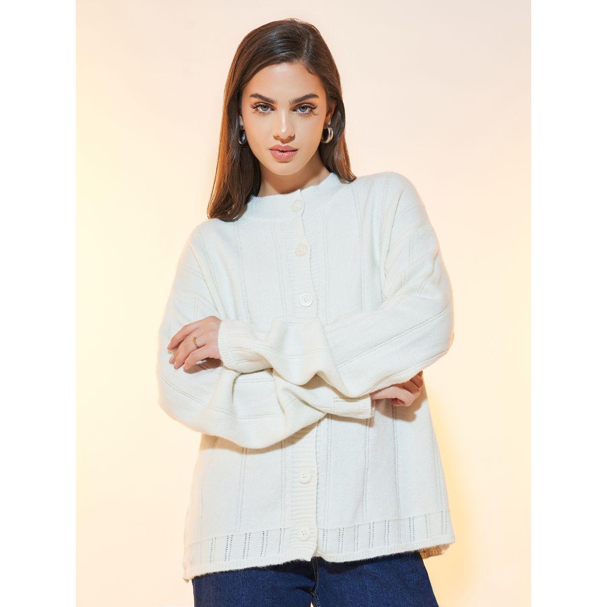 Styli Solid Long Sleeves Front Button Cardigan-women-winterwear-cardigansandjumpers-cardigans-image-1
