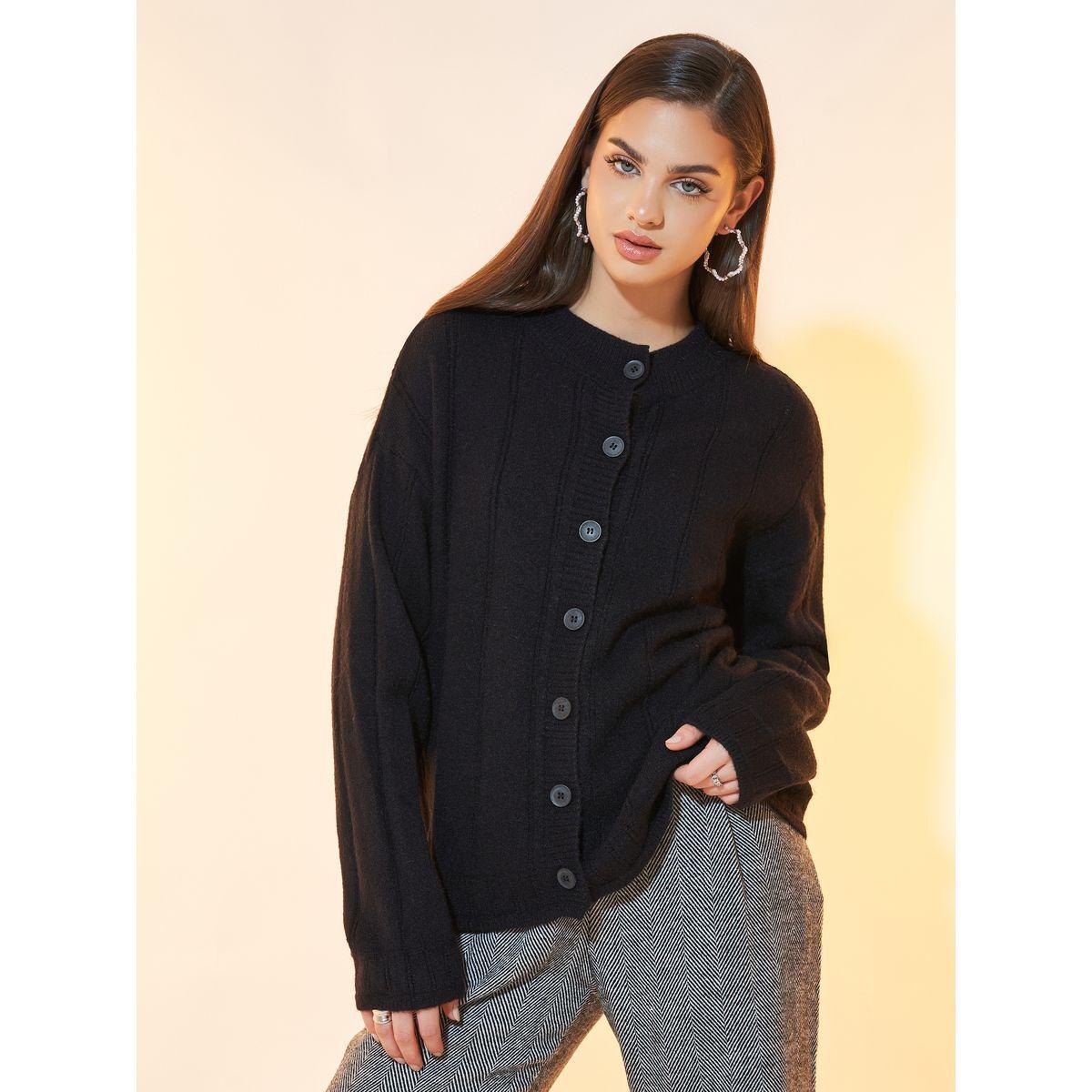 كارديجان سادة بأكمام طويلة وأزرار-women-winterwear-cardigansandjumpers-cardigans-image-1