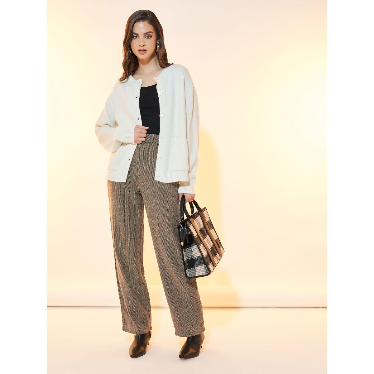 Styli Solid Front Button Knitted Cardigan-women-winterwear-cardigansandjumpers-cardigans-image-2