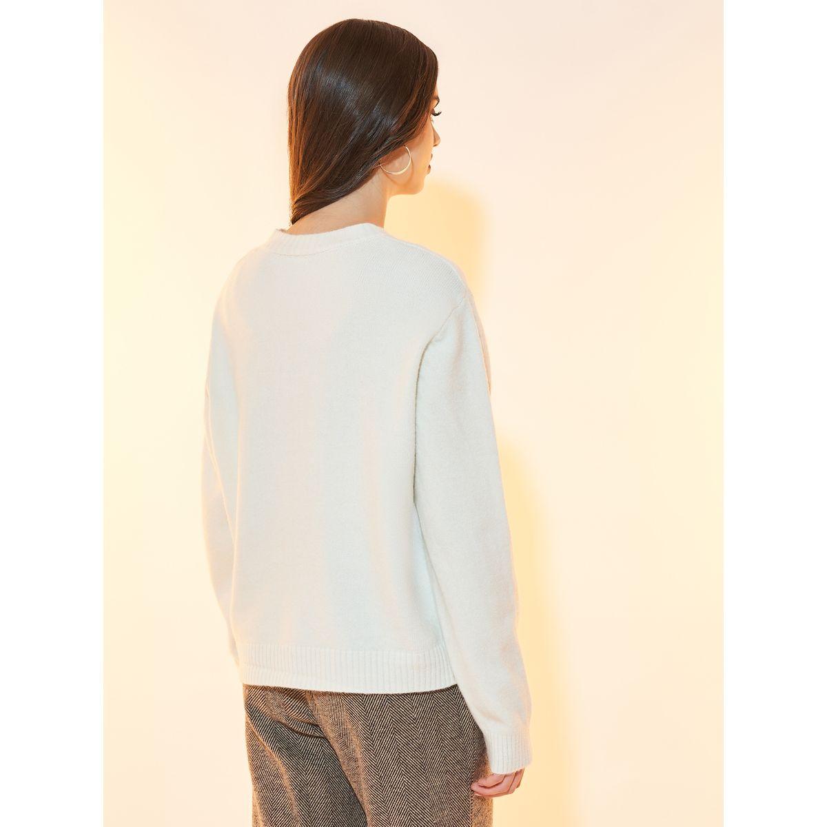 Styli Solid Front Button Knitted Cardigan-women-winterwear-cardigansandjumpers-cardigans-image-4