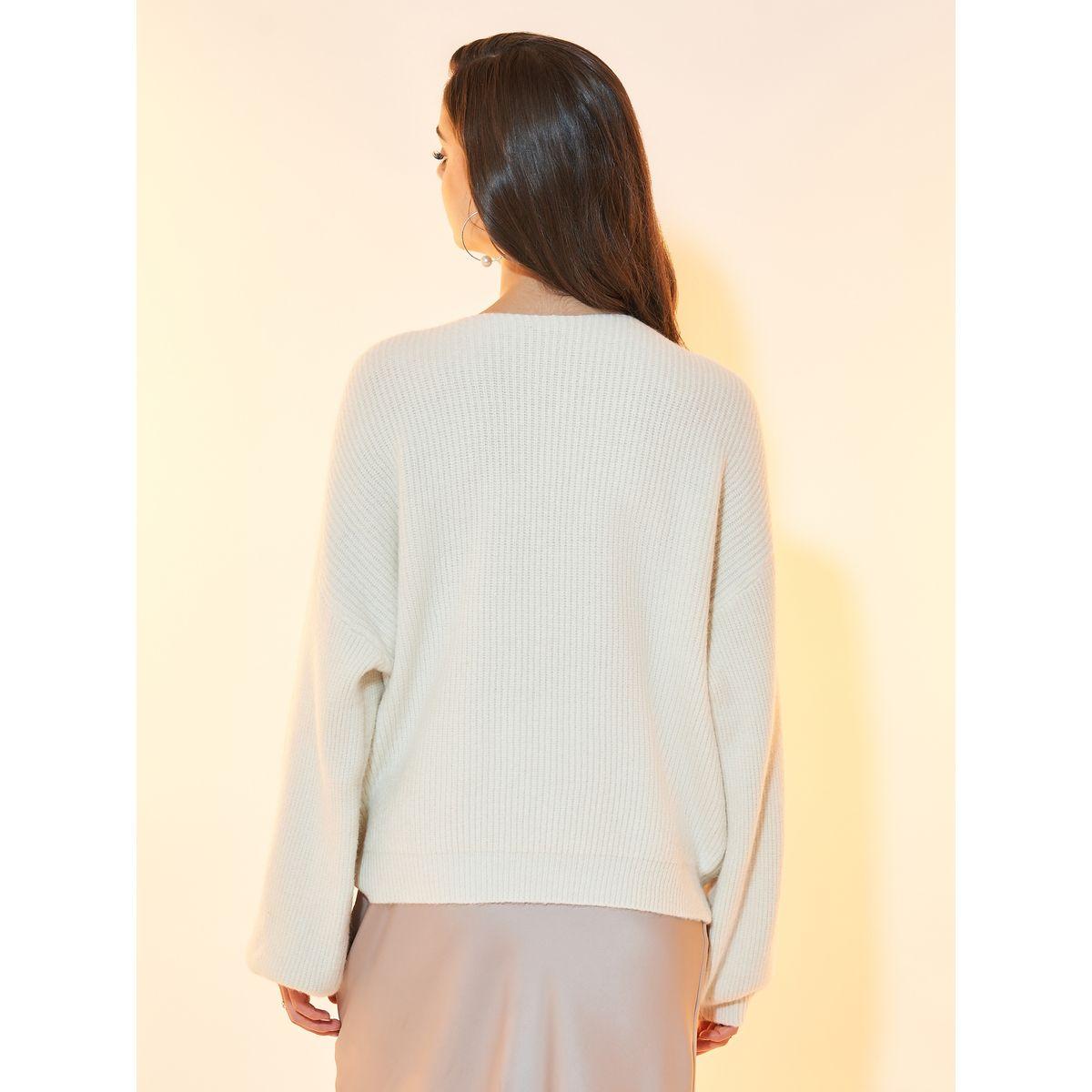 Styli Round Neck Knitted Sweater with Dropped Shoulder-women-winterwear-cardigansandjumpers-jumpers-image-4