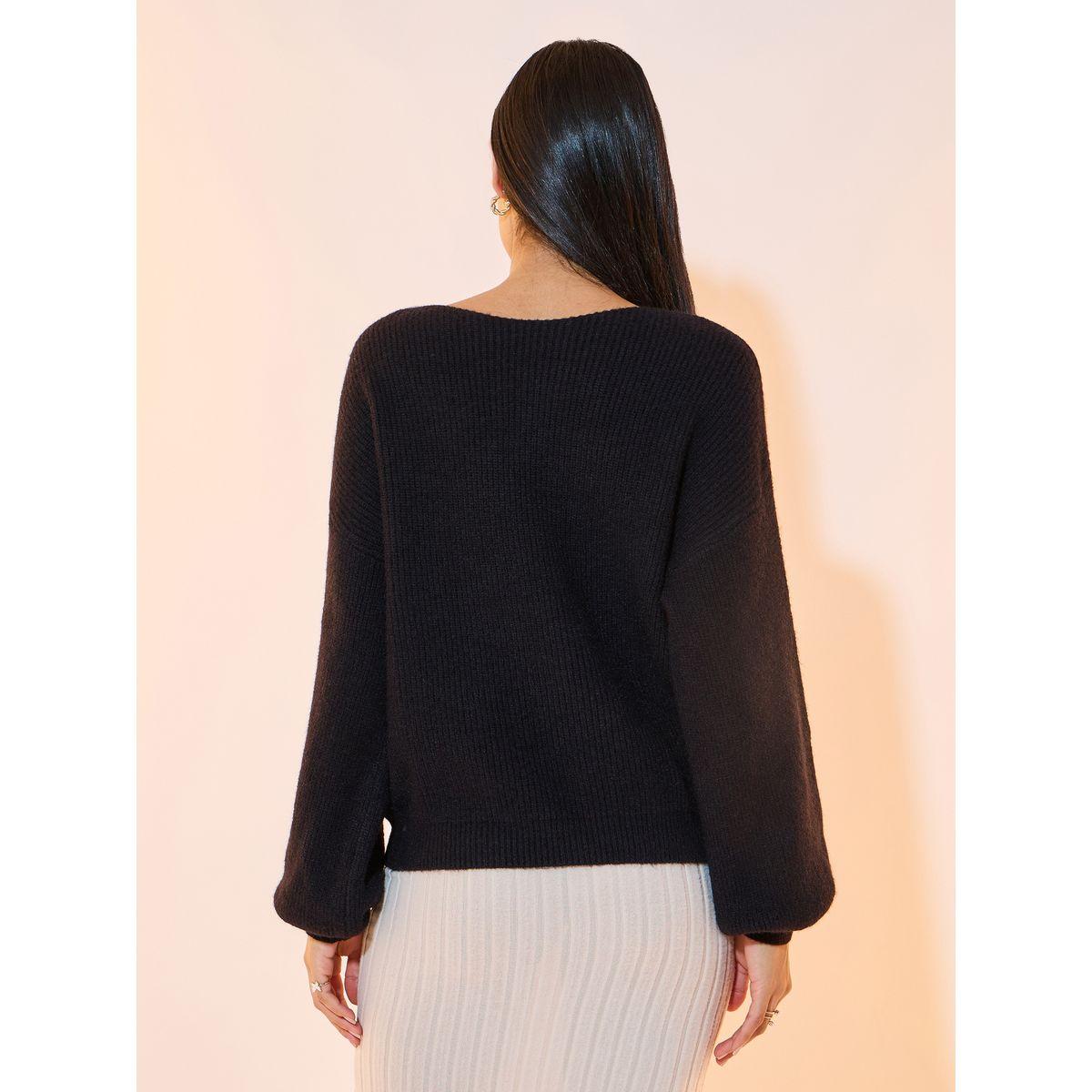 Styli Solid Round Neck Knitted Sweater-women-clothing-cardigansandjumpers-jumpers-image-4
