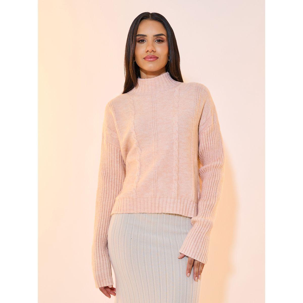 Styli Regular Fit Cable Knit Turtle Neck Sweater-women-clothing-cardigansandjumpers-jumpers-image-1