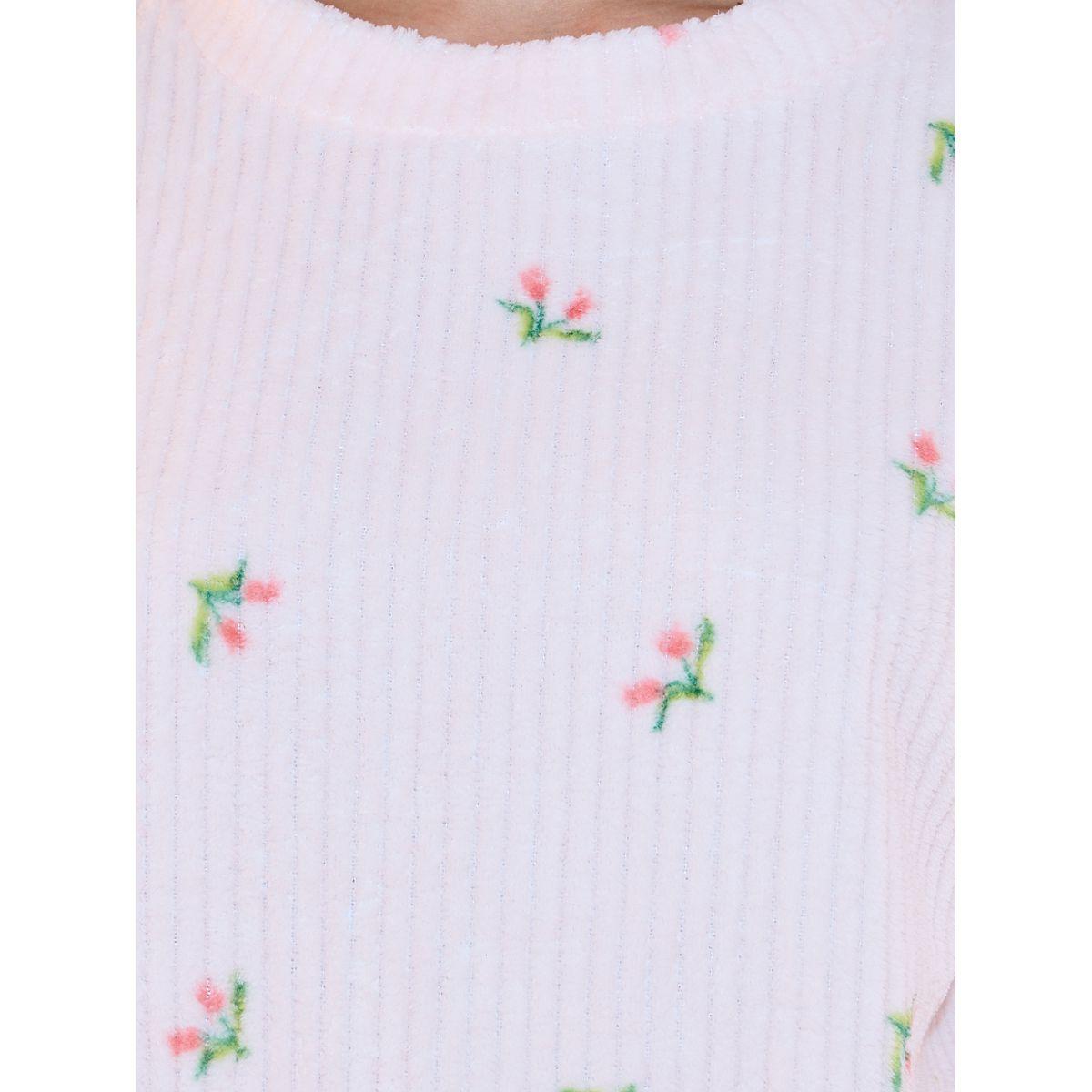 طقم من بنطال بيجاما وبلوزة فليس بطبعة زهور-women-clothing-nightwear-pyjamas-longsets-image-3
