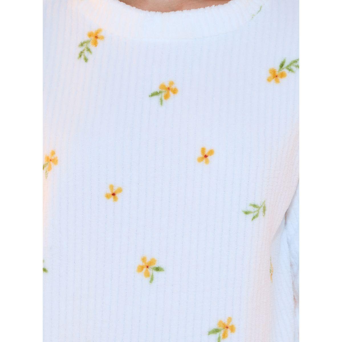 Styli Floral Print Fleece Top & Pyjama Set-women-clothing-nightwear-pyjamas-longsets-image-3