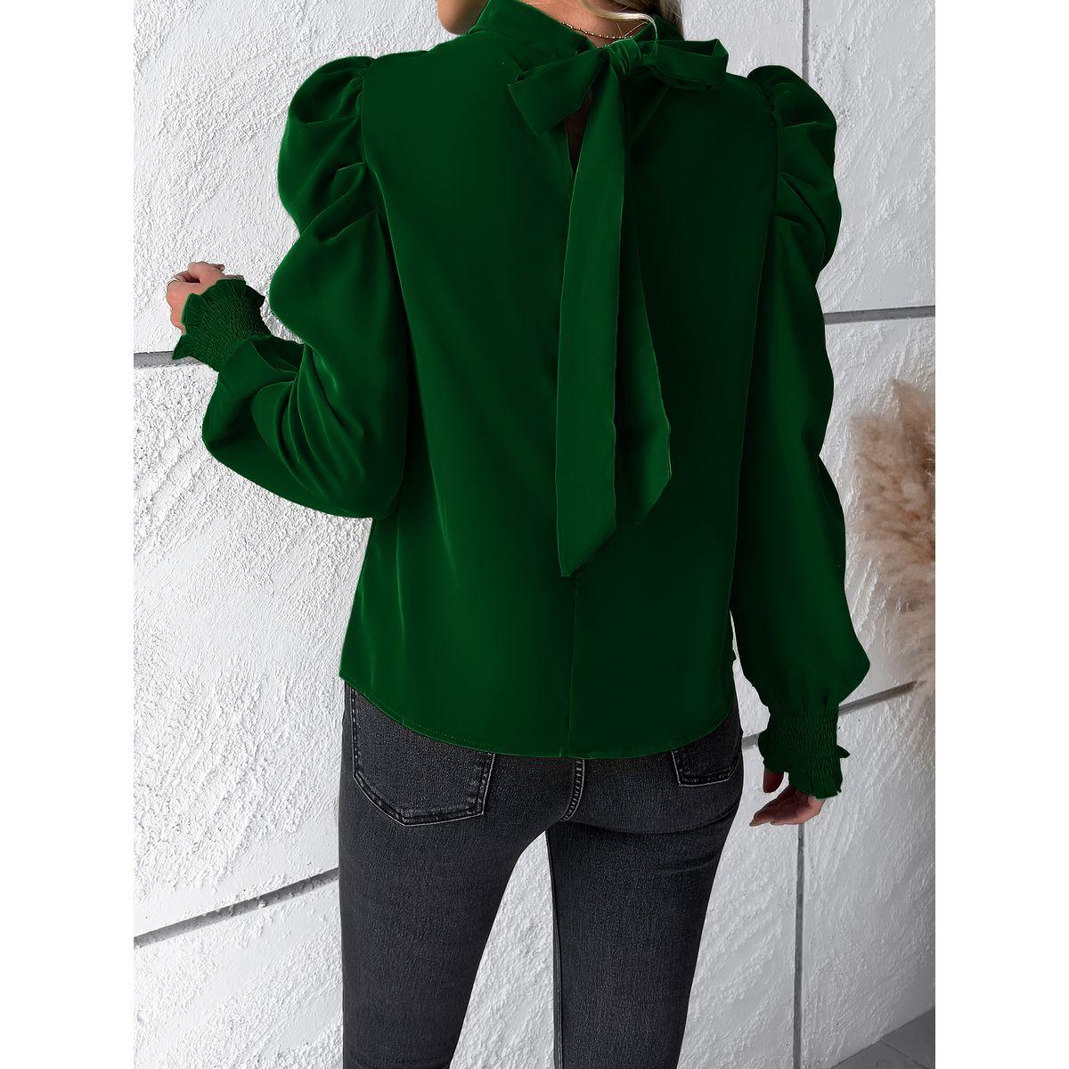 DY X Styli  Smocking Puff Sleeves Tie Back Detail Blouse-women-clothing-shirtsandblouses-blouses-image-4
