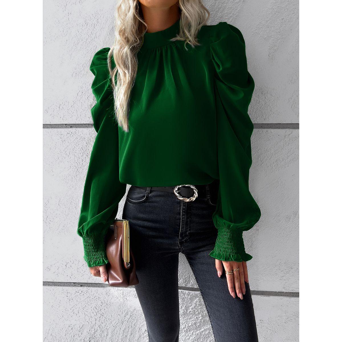 DY X Styli  Smocking Puff Sleeves Tie Back Detail Blouse-women-clothing-shirtsandblouses-blouses-image-5