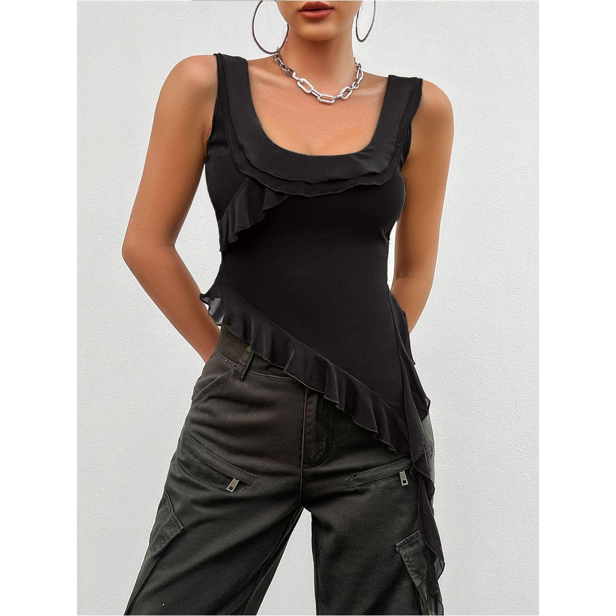 DY X Styli  Ruffled Edge Square Neck Cami-women-clothing-tshirts-image-6