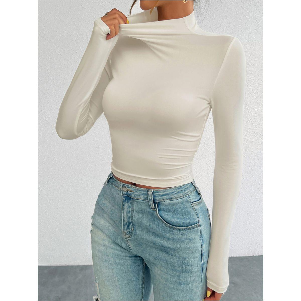 DY X Styli  Fitted Turtle Neck Crop T-Shirt-women-clothing-tshirts-image-4