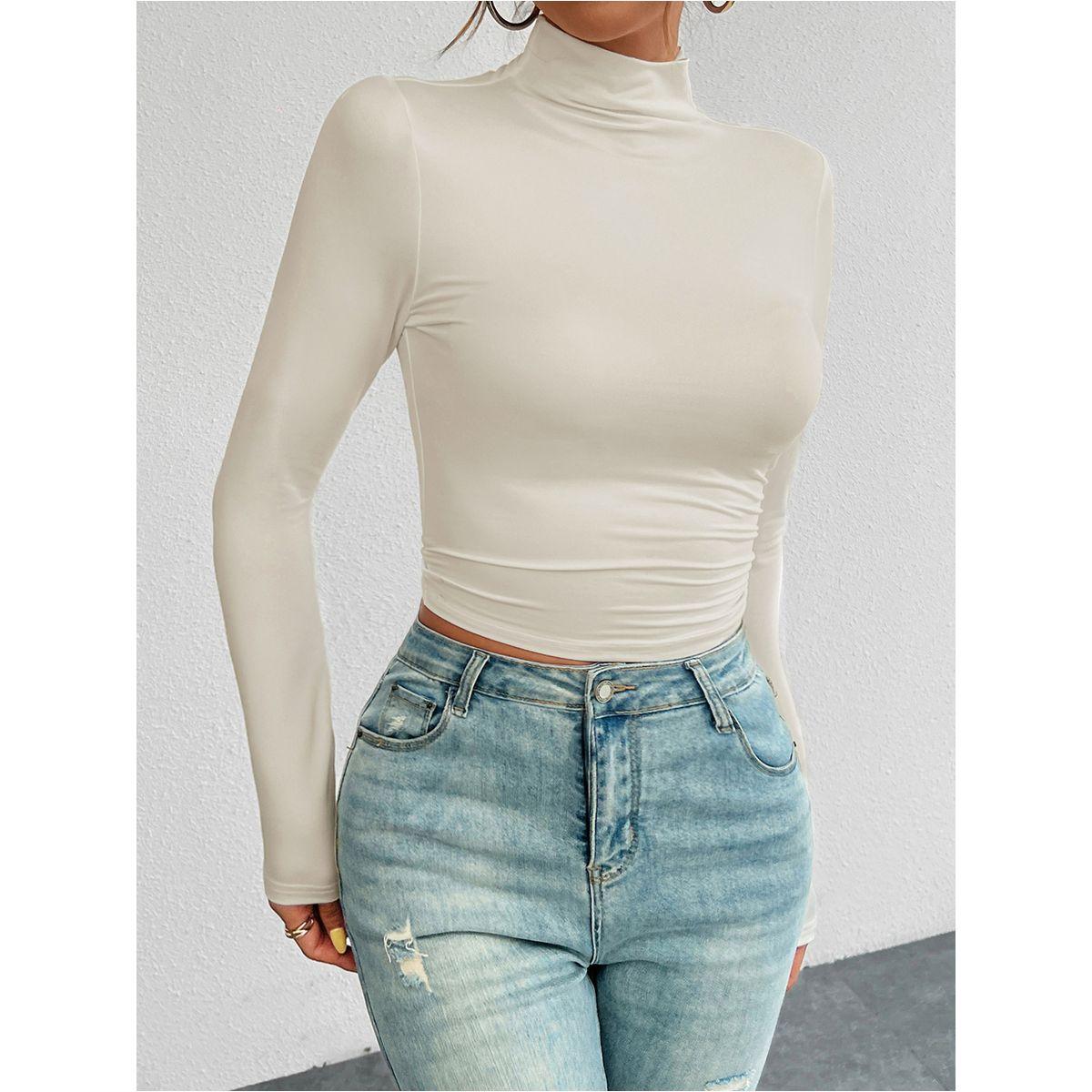DY X Styli  Fitted Turtle Neck Crop T-Shirt-women-clothing-tshirts-image-6