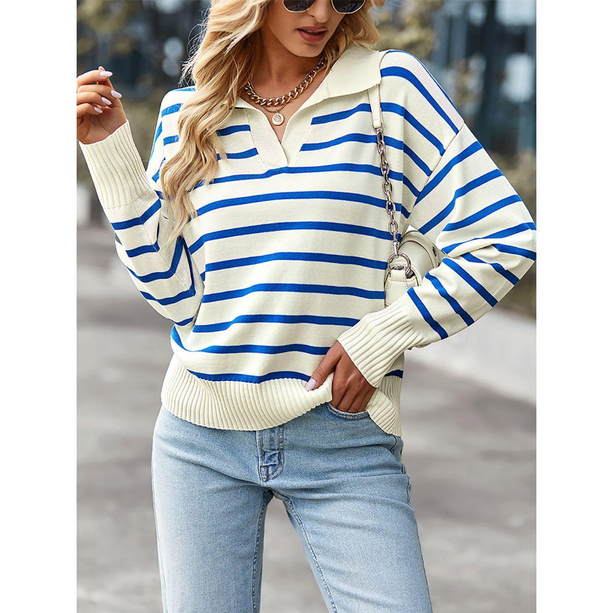 DY X Styli  Polo Neck Stripe Detail Regular Fit Sweater-women-winterwear-cardigansandjumpers-jumpers-image-6