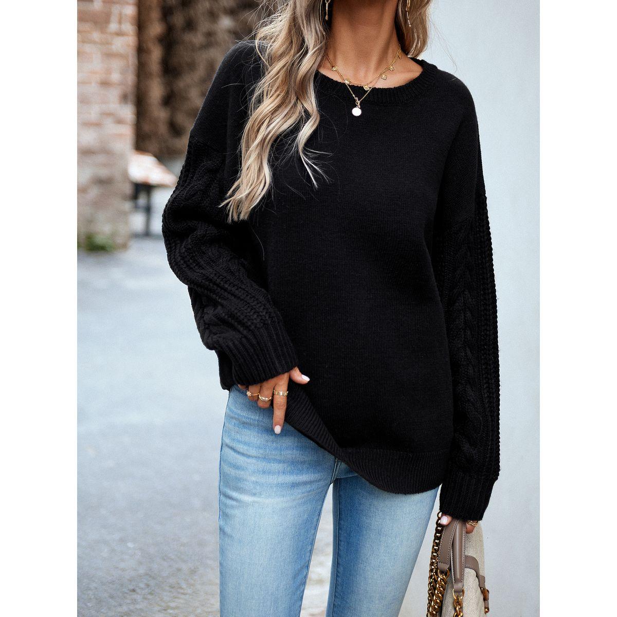سويتر محبوك بأكمام طويلة وقصة عادية دي واي × ستايلي-women-winterwear-cardigansandjumpers-jumpers-image-4