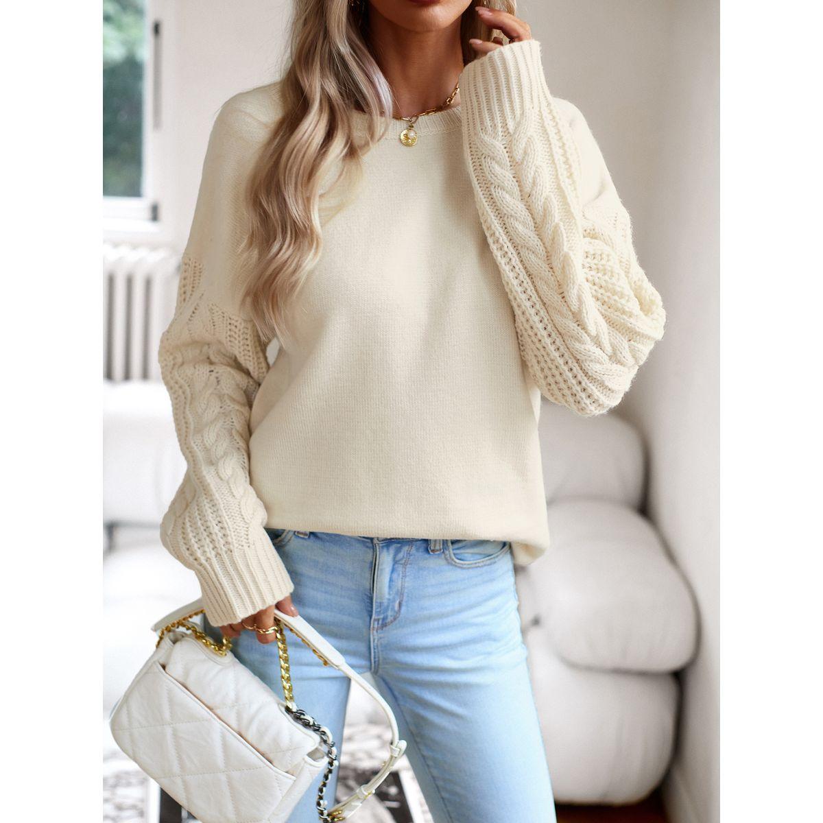 سويتر محبوك بأكمام طويلة وقصة عادية دي واي × ستايلي-women-winterwear-cardigansandjumpers-jumpers-image-8