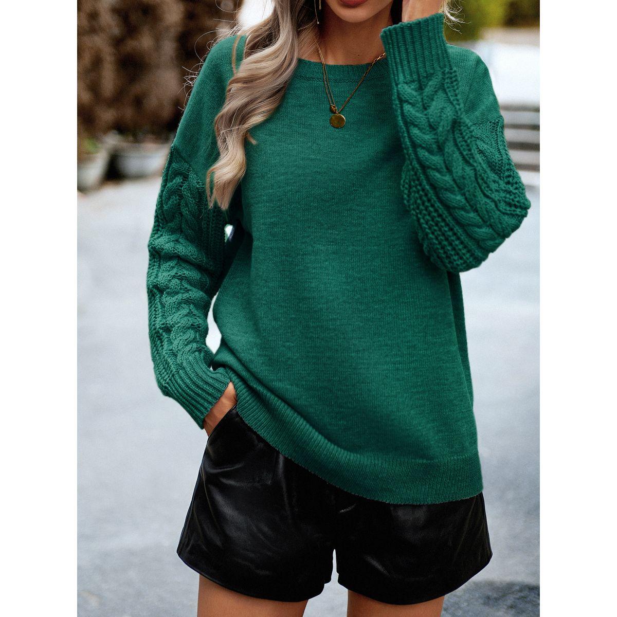 سويتر محبوك بأكمام طويلة وقصة عادية دي واي × ستايلي-women-clothing-cardigansandjumpers-jumpers-image-3