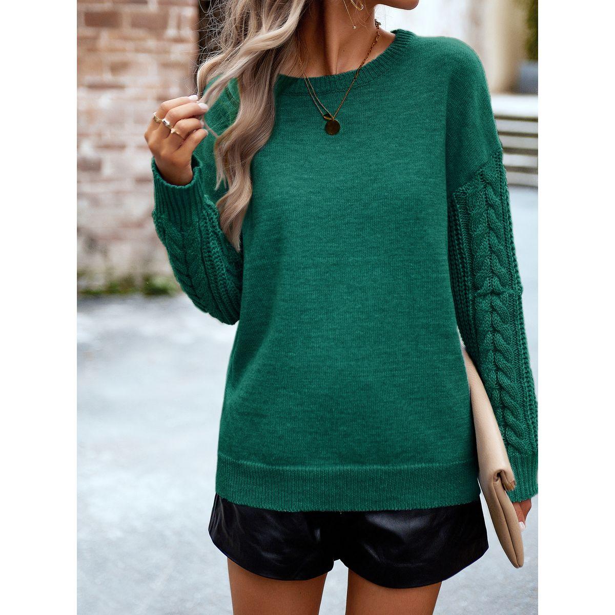 DY X Styli  Cable Knit Detail Sleeves Regular Fit Sweater-women-clothing-cardigansandjumpers-jumpers-image-4