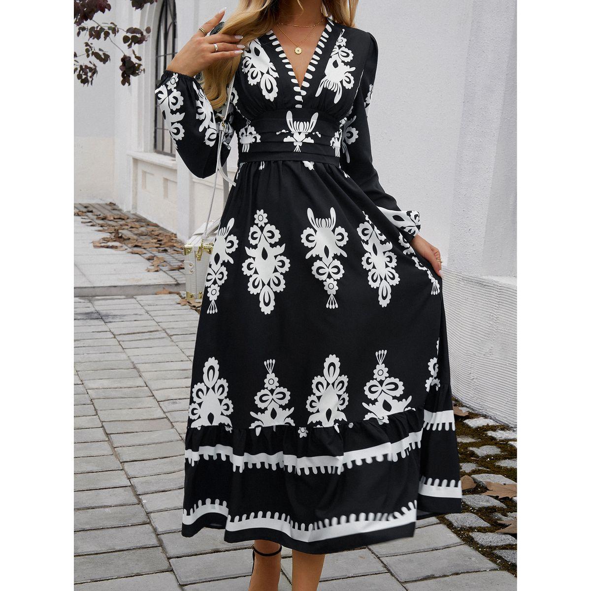 فستان ميدي مطبع بالكامل مع حافة واسعة دي واي × ستايلي-women-clothing-dresses-image-6