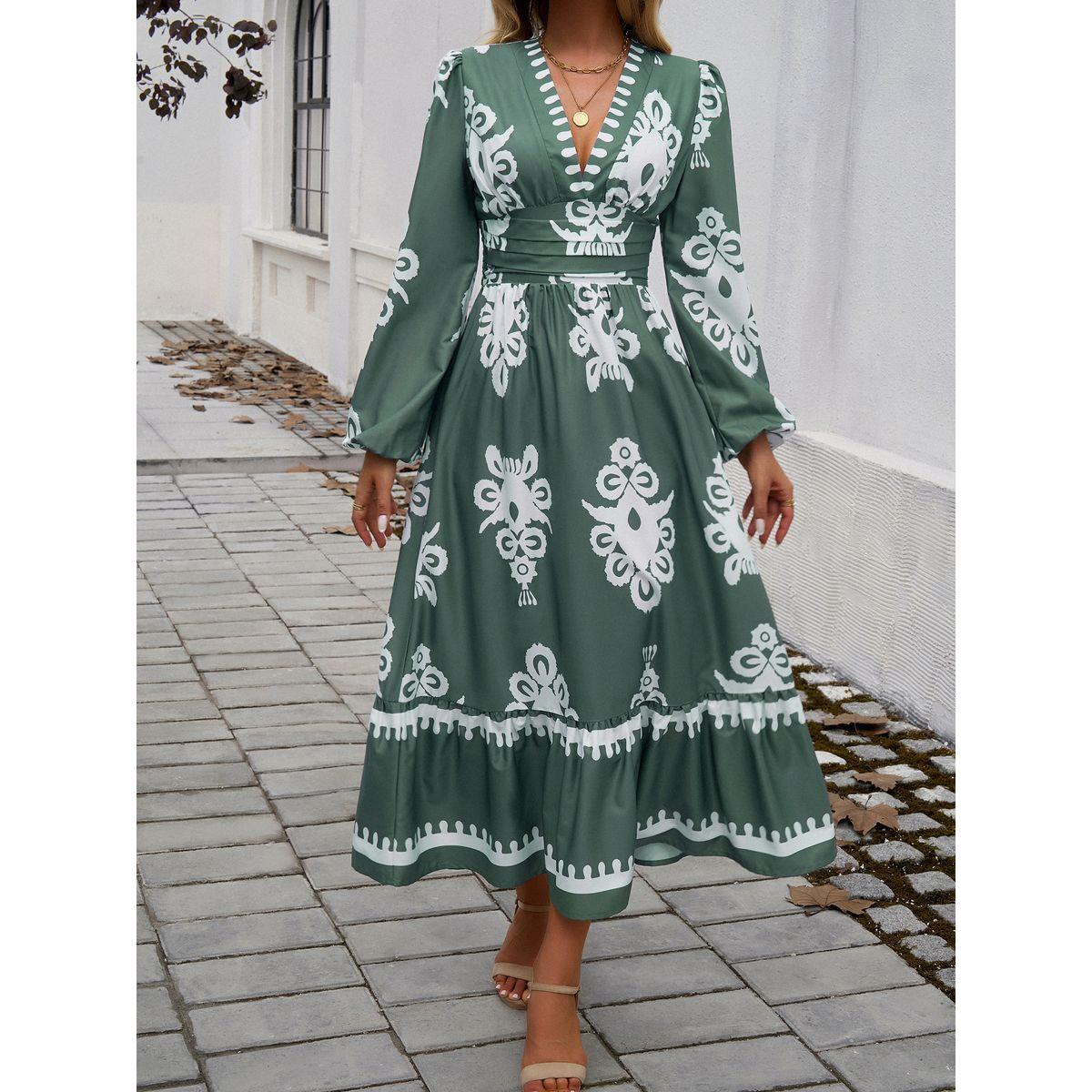 فستان ميدي مطبع بالكامل مع حافة واسعة دي واي × ستايلي-women-clothing-dresses-image-3