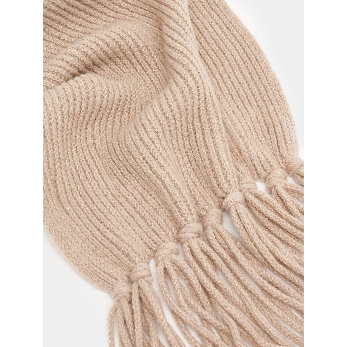 Styli Knitted Scarf with Tassel Edge-women-winterwear-scarves-image-3