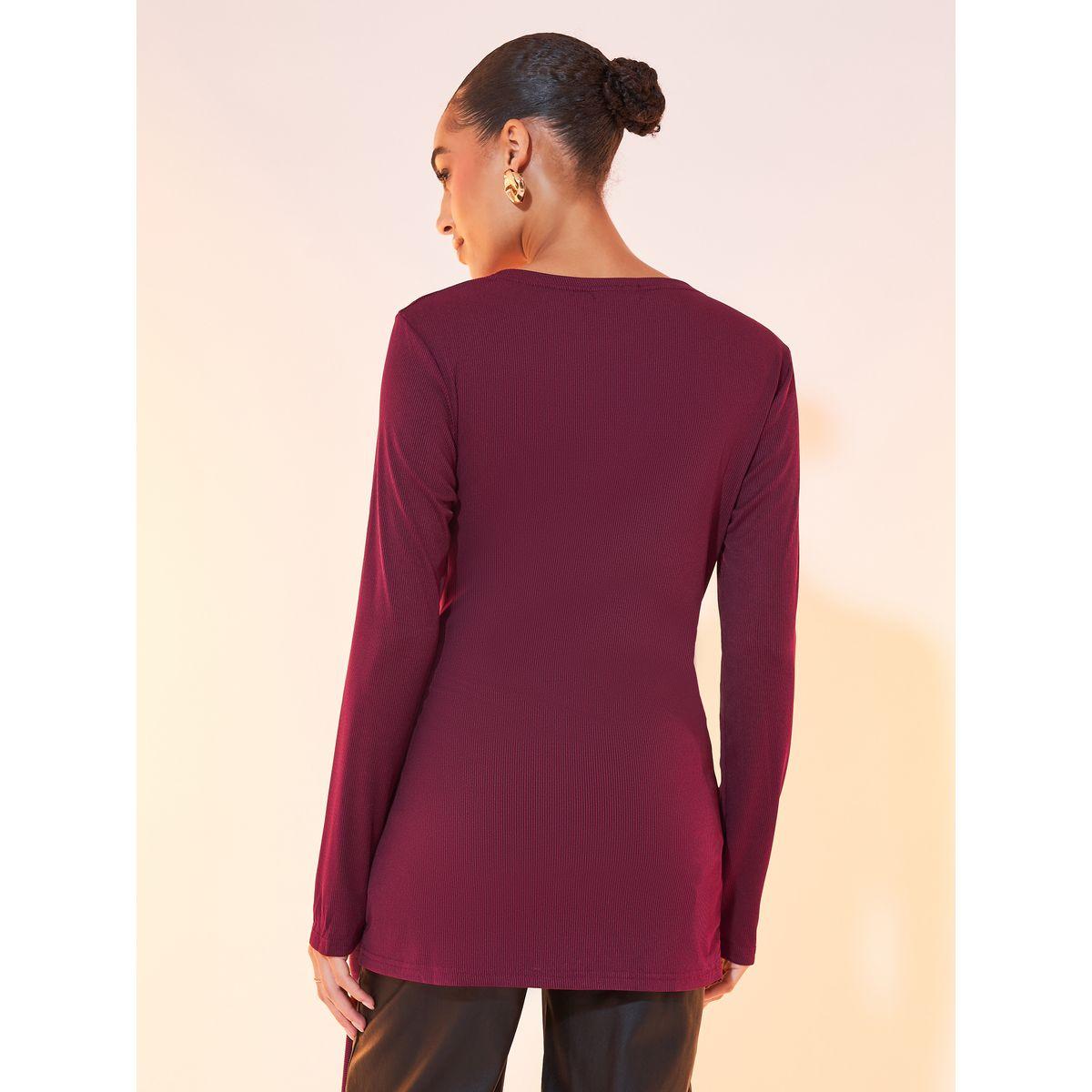 Styli Solid Long Sleeve Wrap Top-women-clothing-shirtsandblouses-blouses-image-4
