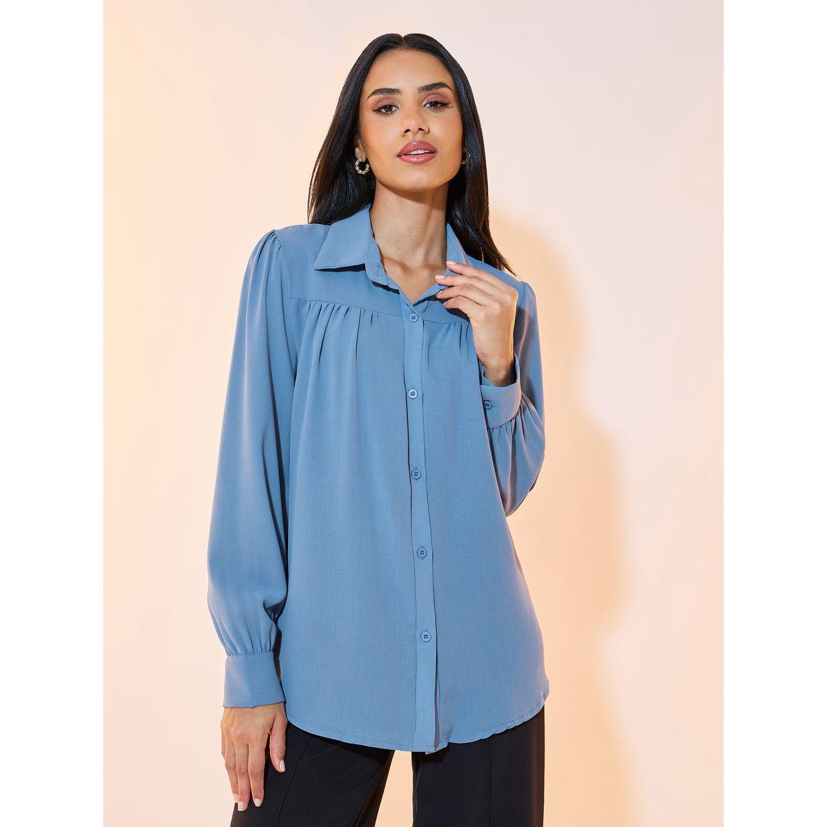 Styli Relaxed Fit Front Button Longline Shirt-women-clothing-shirtsandblouses-shirts-image-1