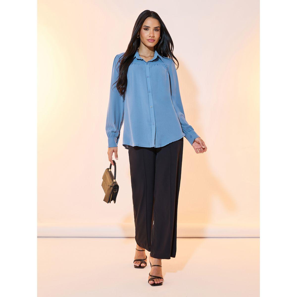 بلوزة بقصة مريحة وأزرار غلق-women-clothing-shirtsandblouses-shirts-image-4