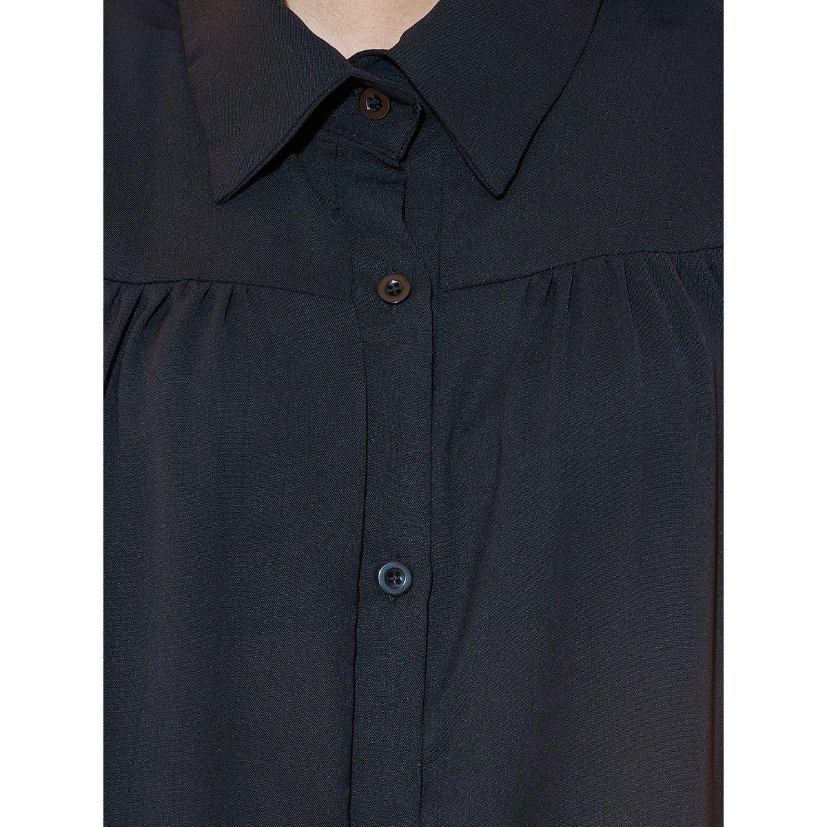 Styli Solid Lapel Front Button Shirt-women-clothing-shirtsandblouses-shirts-image-4