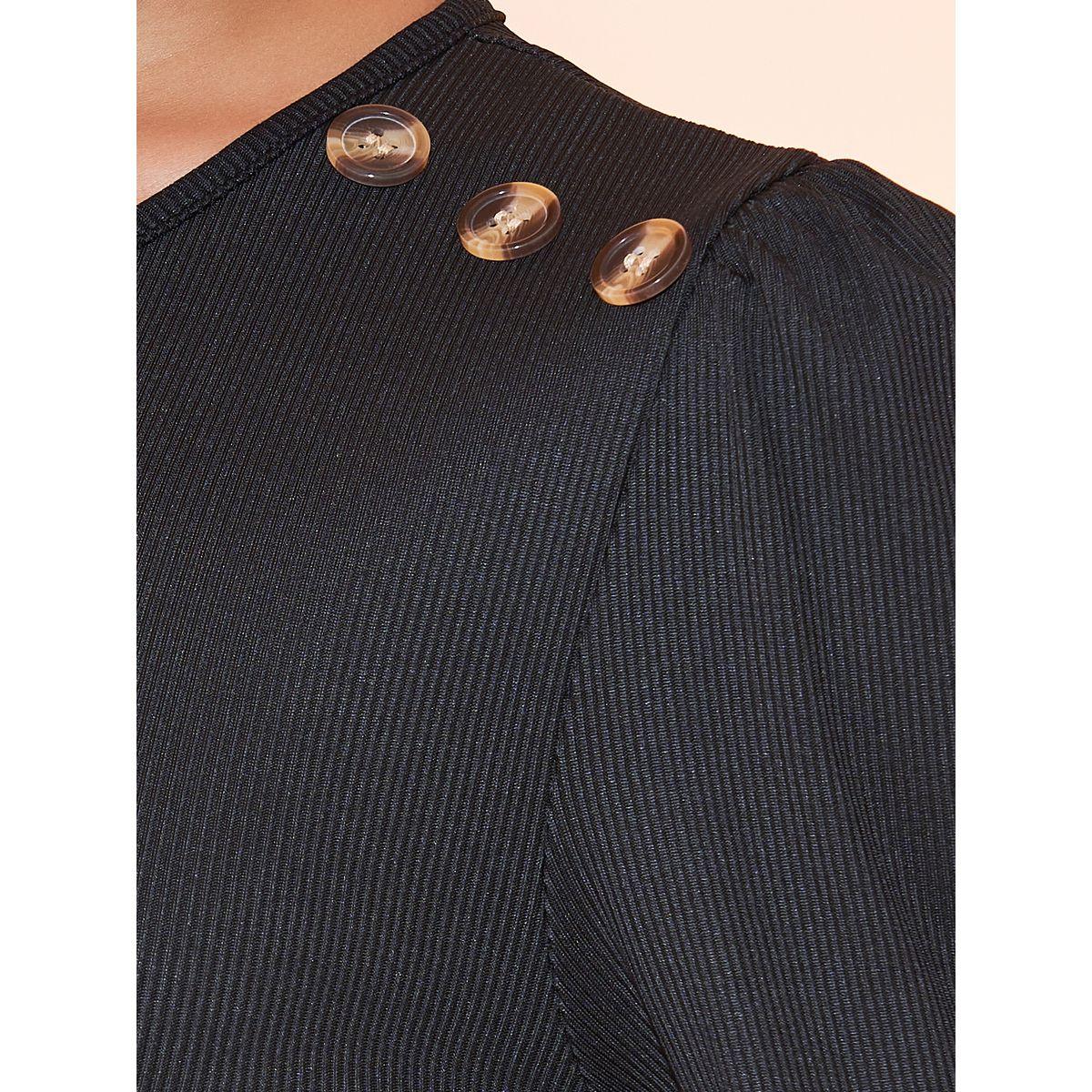 فستان ميدي سادة بياقة دائرية وأزرار-women-clothing-dresses-image-4
