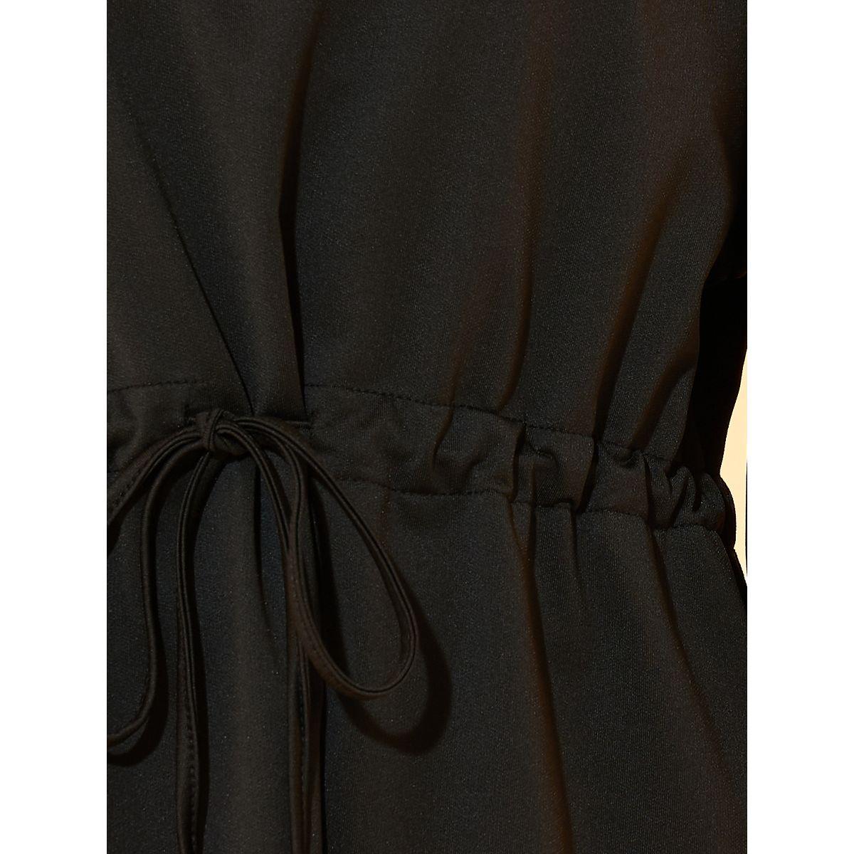 فستان ميدي سادة بياقة دائرية ورباط خصر-women-clothing-dresses-image-3