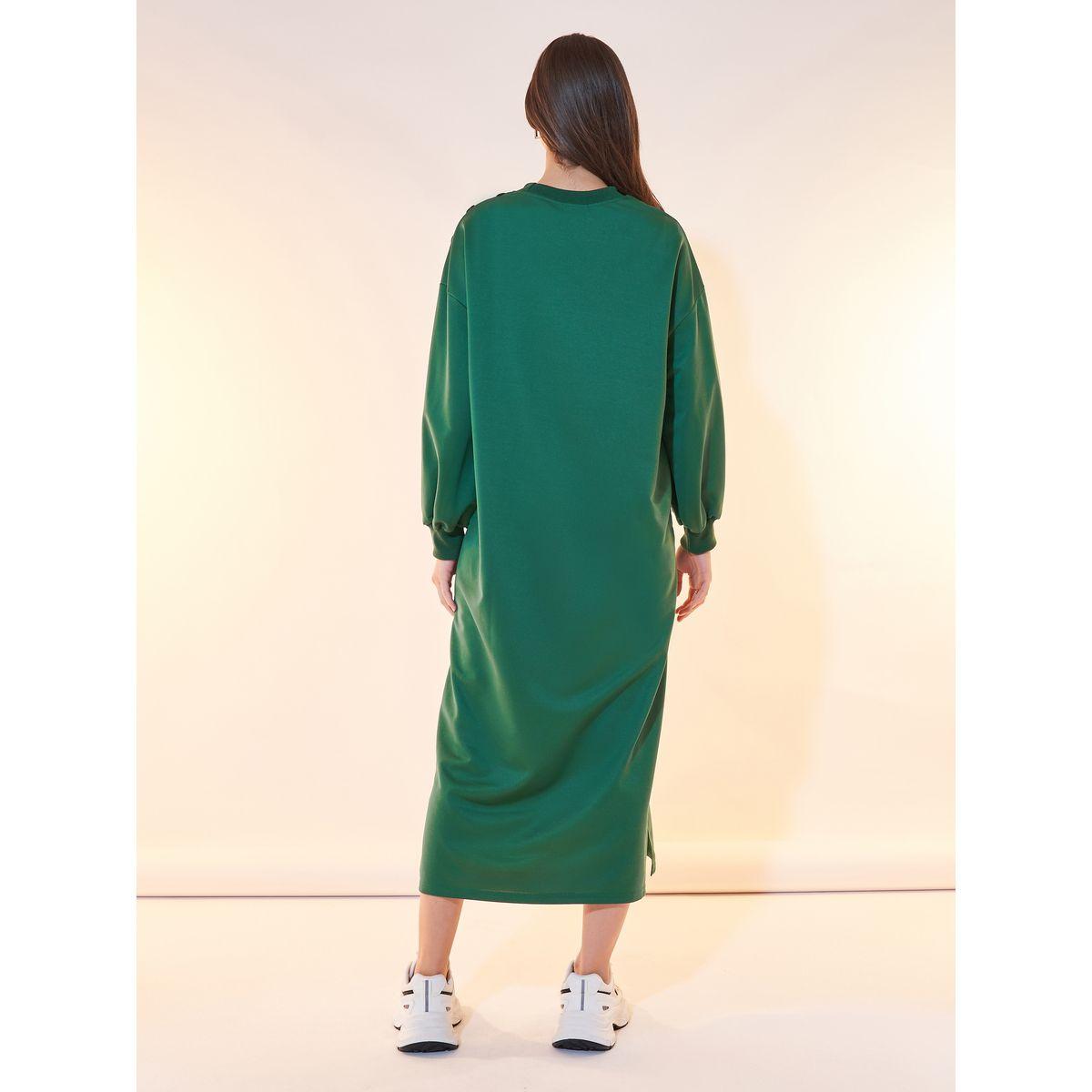 Styli Sloid Button Detail Sweatshirt Midi Dress-women-clothing-dresses-image-6