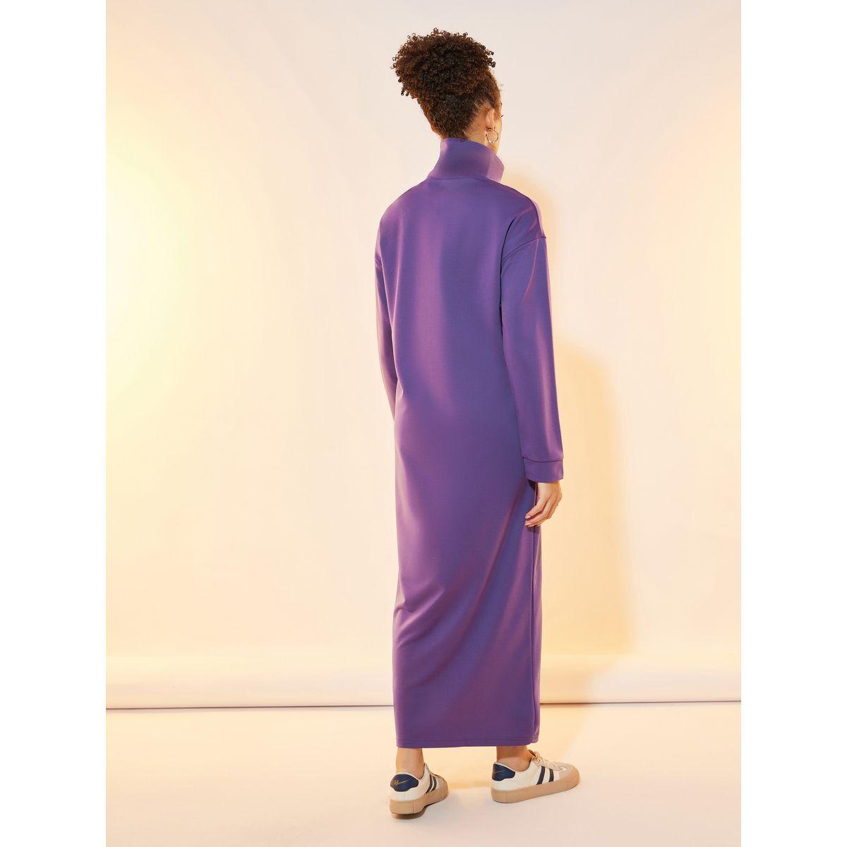 Take Two Turtle Neck Half Button Placket Midi Dress-women-clothing-dresses-image-5