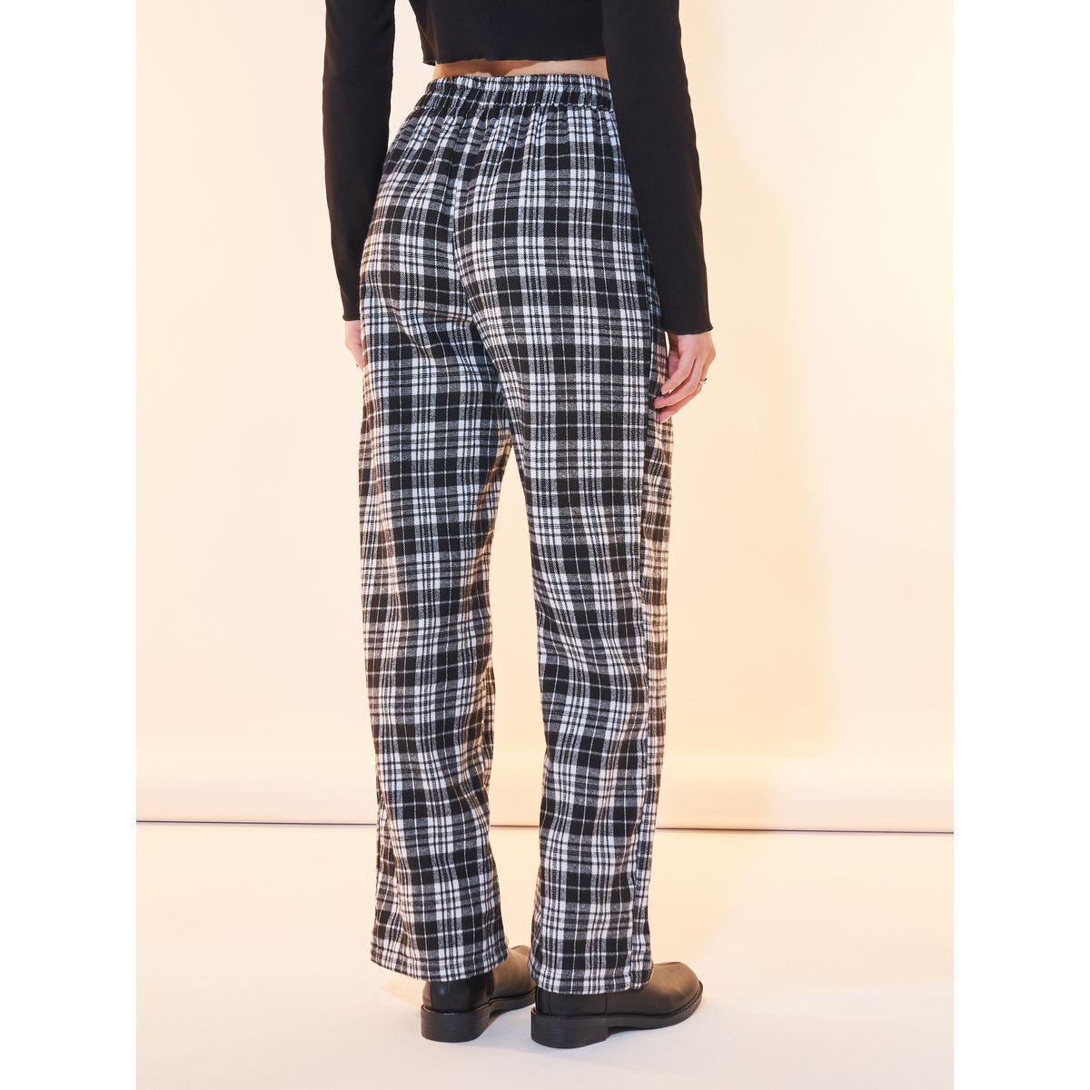 Styli High Rise Checked Flared Pants-women-clothing-bottoms-trousers-image-4