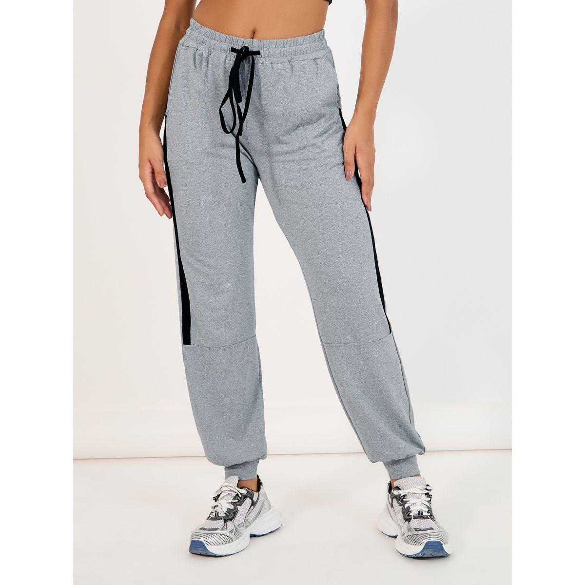 Styli Melange Contrast Drawstring & Side Stripe Joggers-women-clothing-sportswearandactivewear-bottoms-image-2