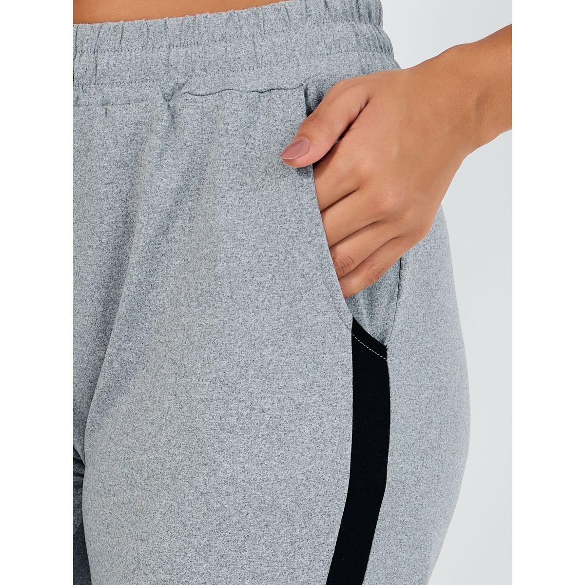 Styli Melange Contrast Drawstring & Side Stripe Joggers-women-clothing-sportswearandactivewear-bottoms-image-3