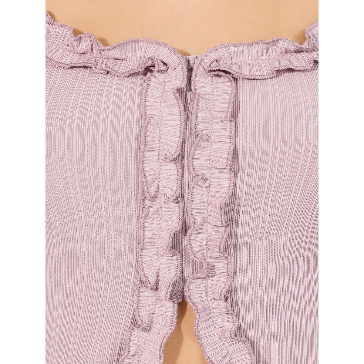 Styli Unwind Rib Ruffle Edge Top & Flare Pyjama Set-women-clothing-nightwear-pyjamas-longsets-image-3