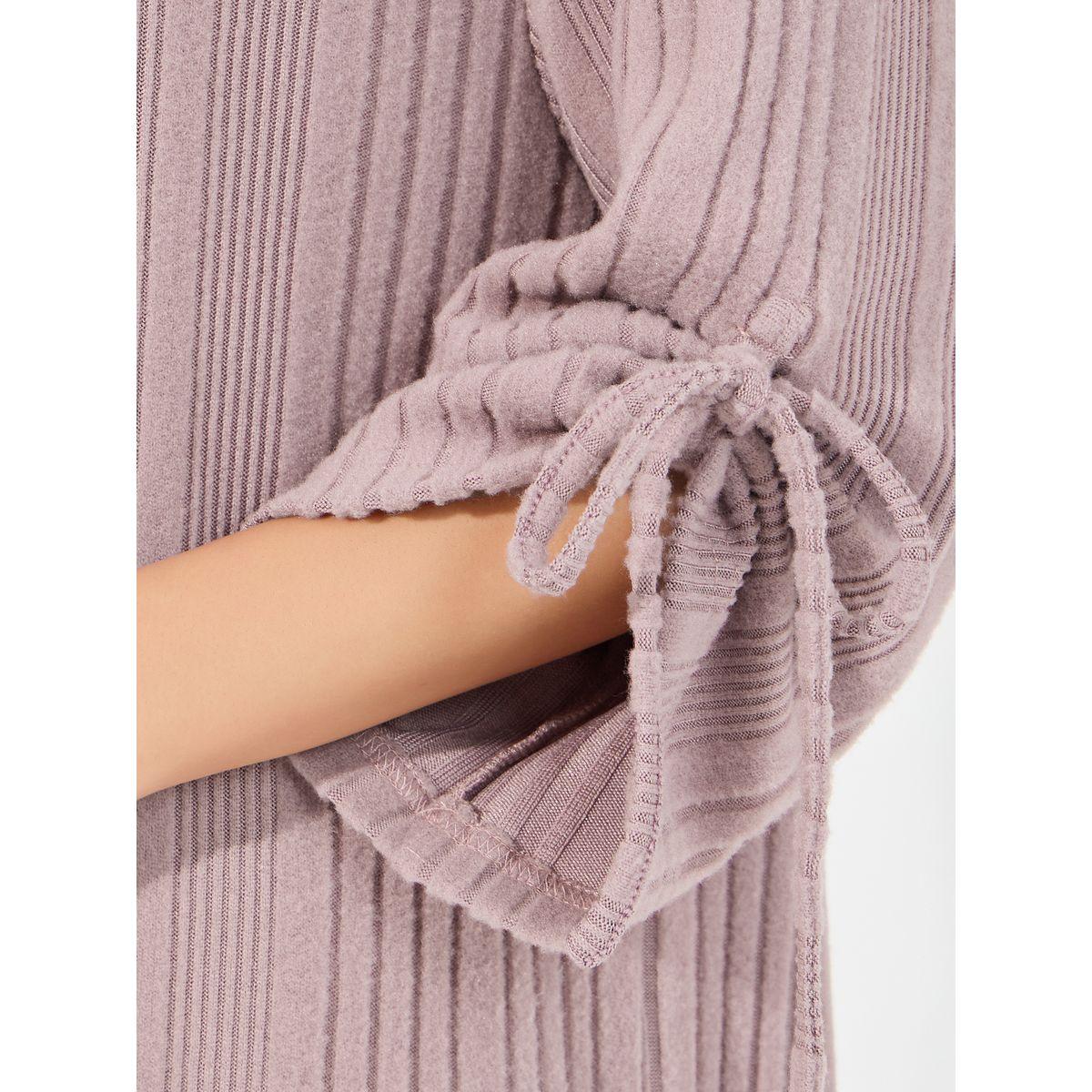 Styli Unwind Rib Button Through Ruched Tie Detail Nightdress-women-clothing-nightwear-nighties-image-4