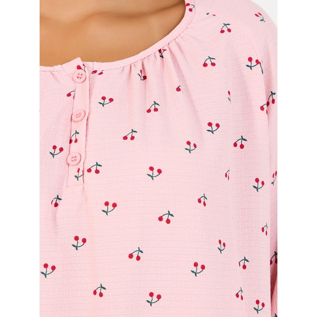 Styli Unwind Long Sleeves Placket Detail Cherry Top & Pyjama Set-women-clothing-nightwear-pyjamas-longsets-image-3