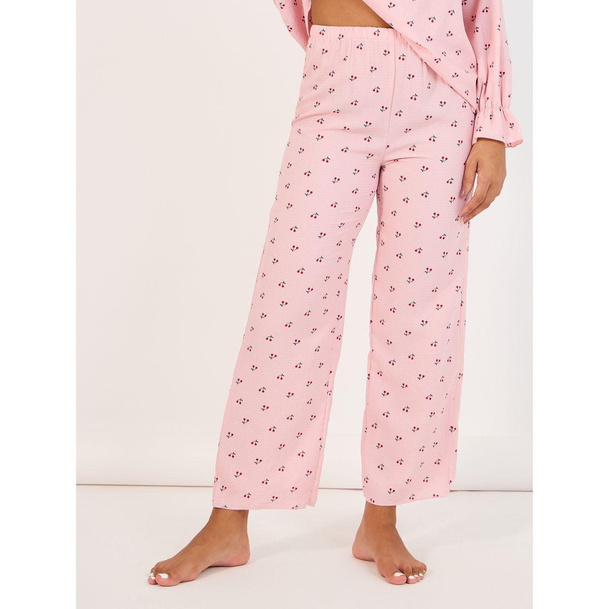 طقم من بنطال بيجاما مع بلوزة بأزرار غلق-women-clothing-nightwear-pyjamas-longsets-image-5