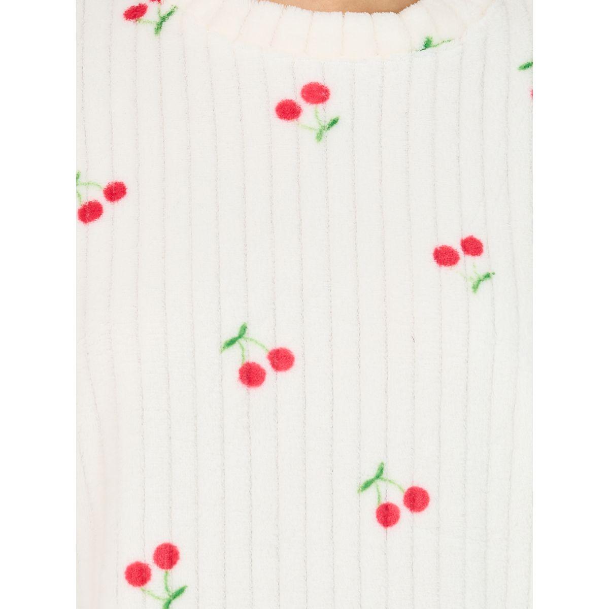 Styli Unwind Fleece Rib Cherry Print Top & Pyjama Set-women-clothing-nightwear-pyjamas-longsets-image-3